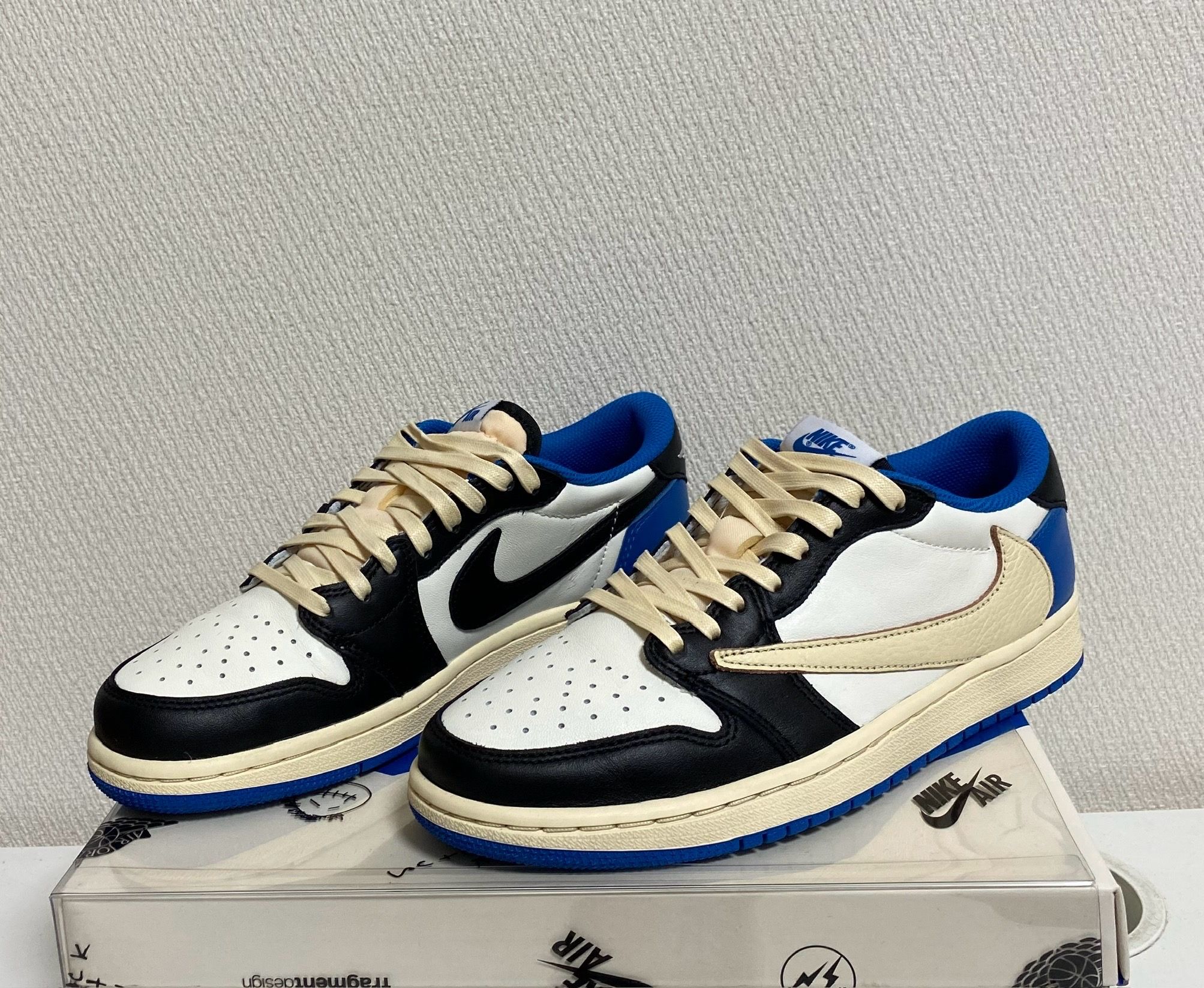 Travis Scott × fragment design × Nike Air Jordan 1 Low OG SP "Military Blue"