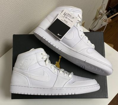 NIKE AIR JORDAN 1 MID TRIPLE WHITE (2020)