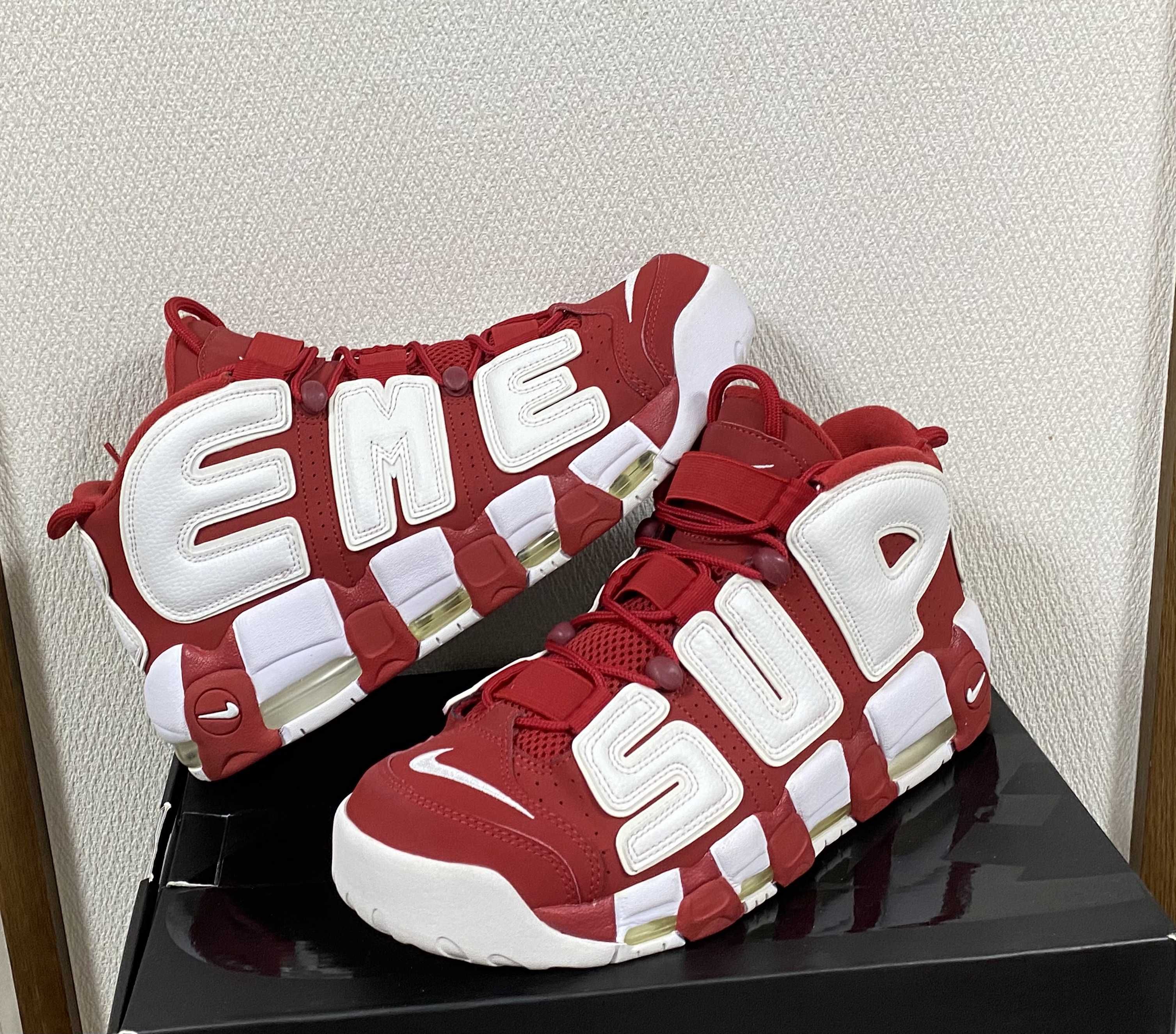 Supreme × Nike Air More Uptempo "White/Red"