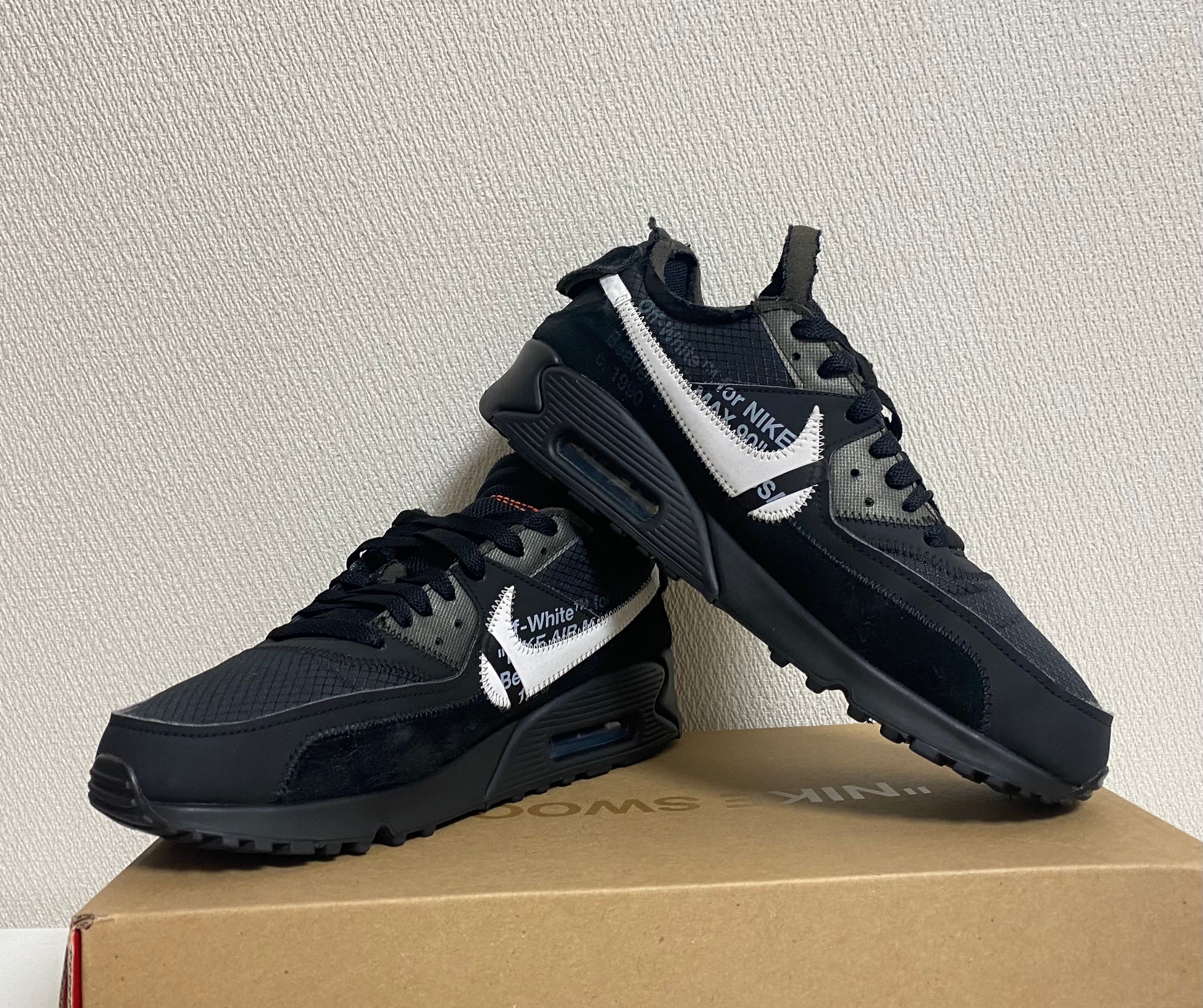 Off-White × Nike Air Max 90 "Black/Black-Cone-White"
