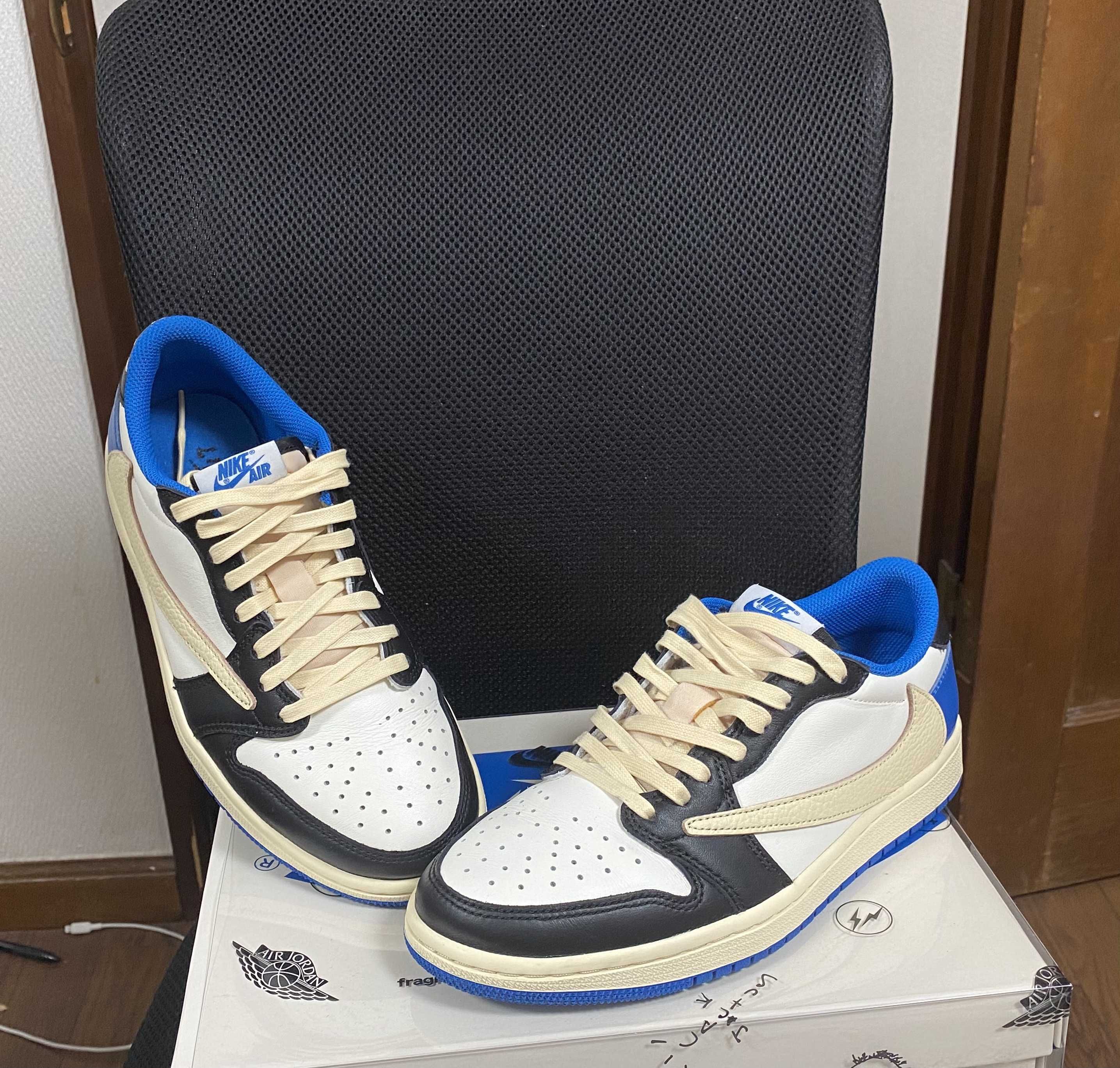 Travis Scott × fragment design × Nike Air Jordan 1 Low OG SP "Military Blue"