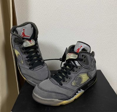 Off-White × Nike Air Jordan 5 "Black/Muslin/Fire Red"