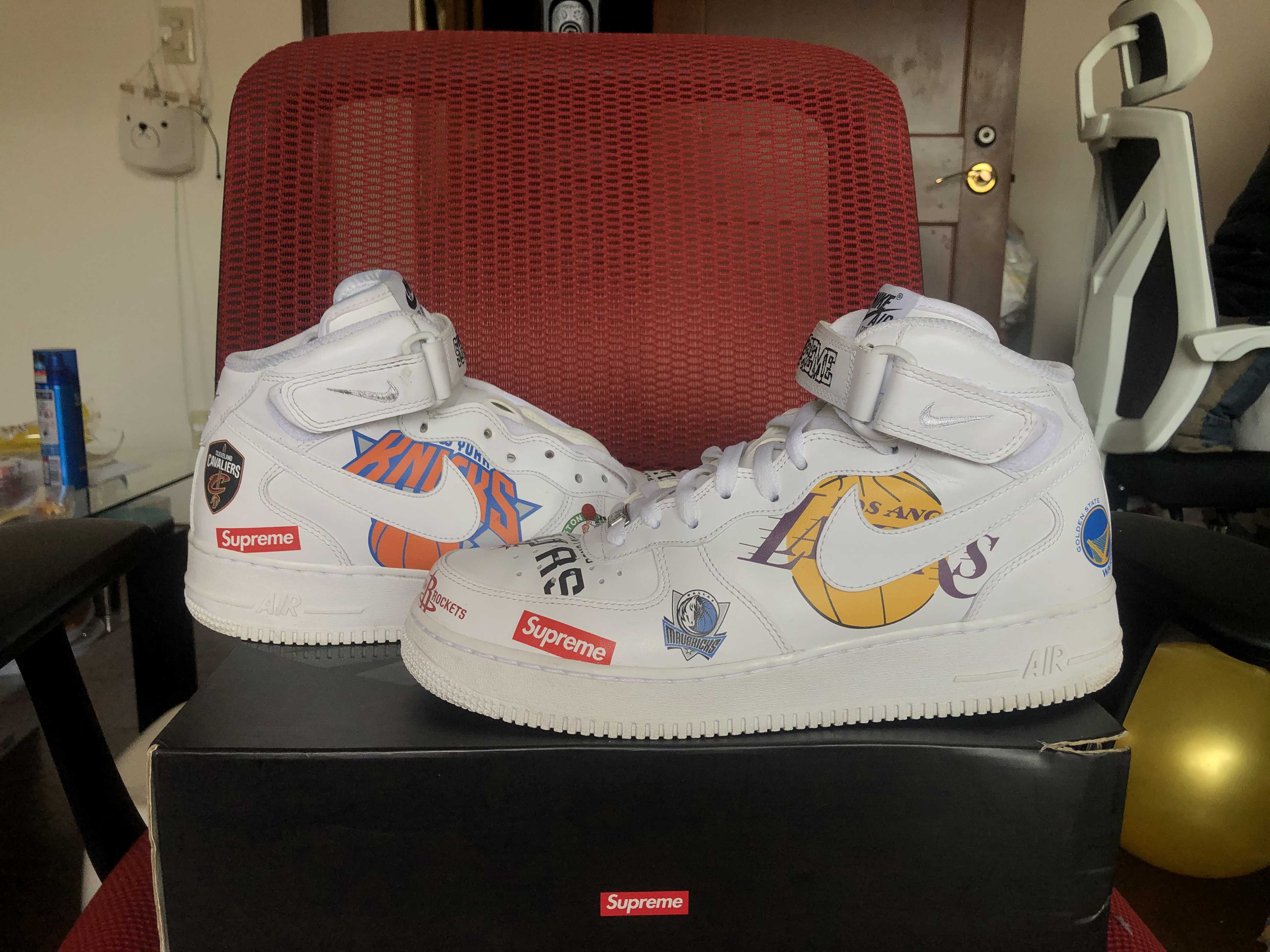 Supreme × NBA × Nike Air Force 1 Mid '07 "White"