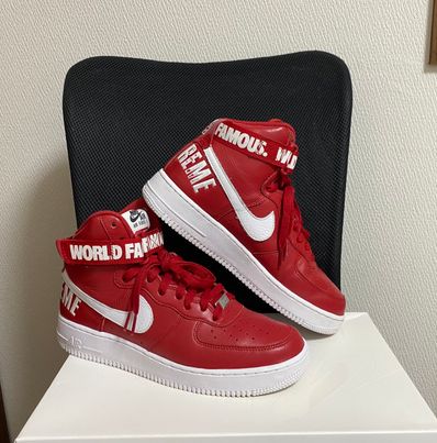 Supreme × Nike Air Force 1 High World Famous "Red"