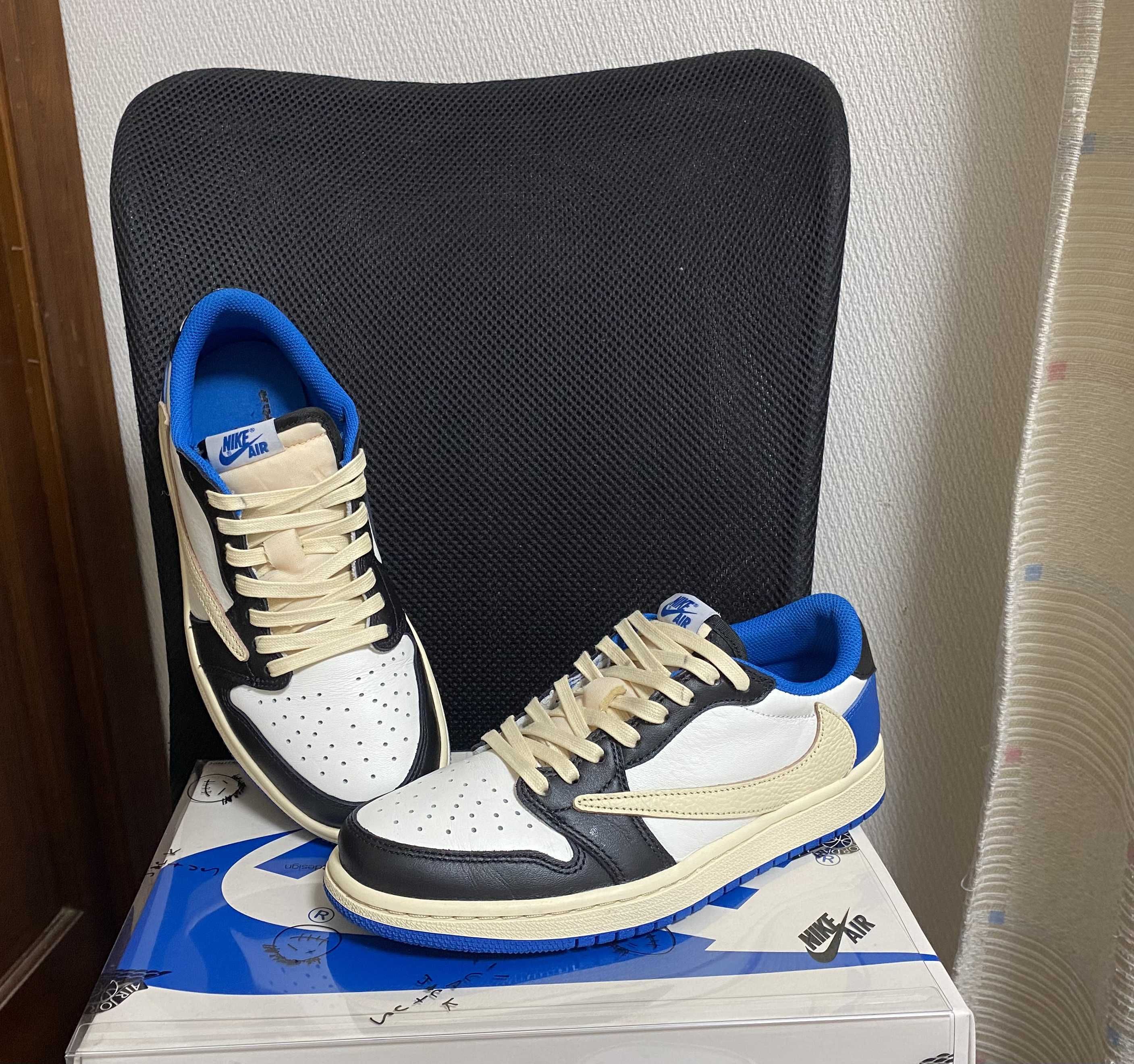 Travis Scott × fragment design × Nike Air Jordan 1 Low OG SP "Military Blue"