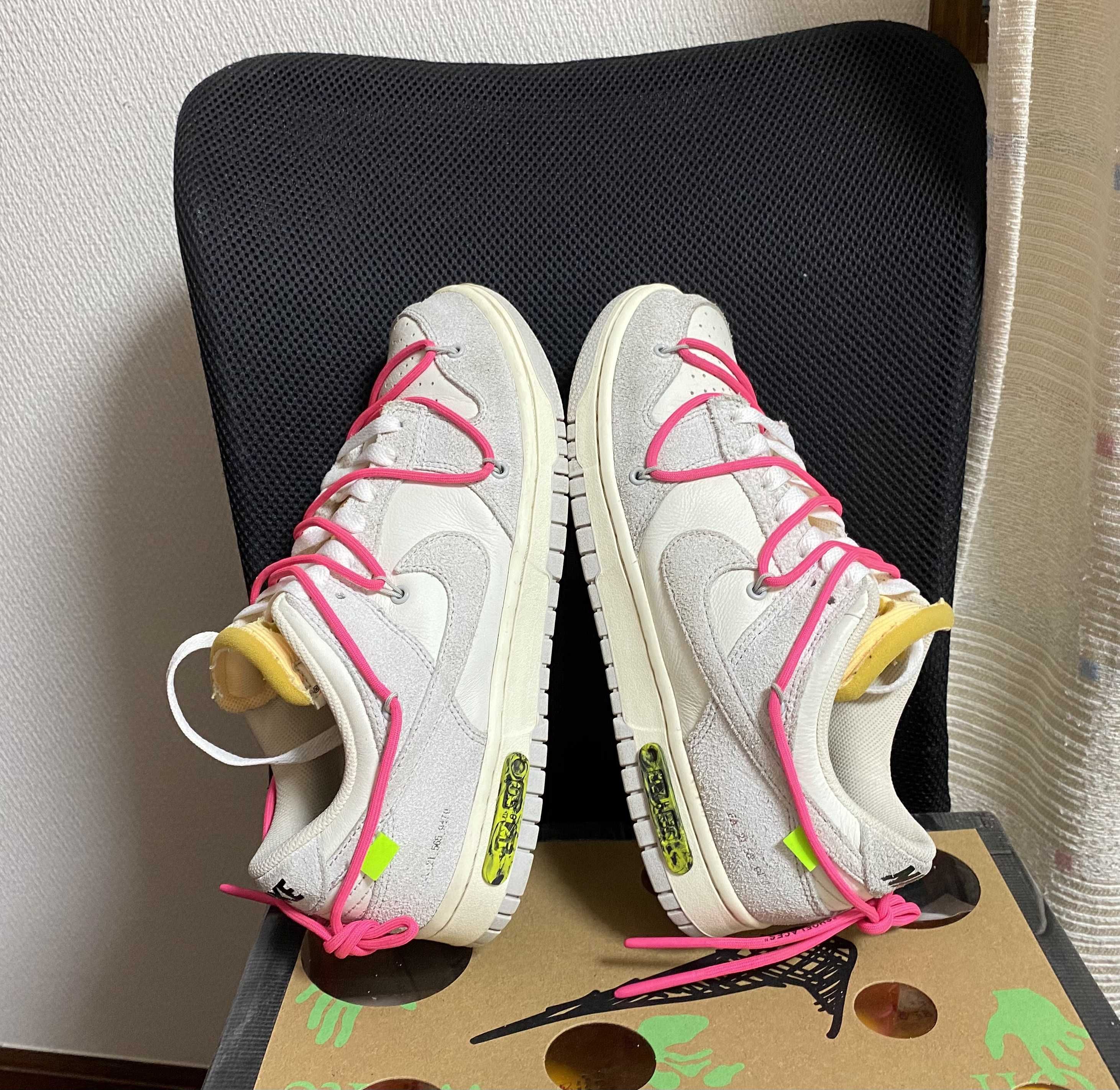 Off-White × Nike Dunk Low "Sail/Neutral Gray/Hyper Pink"