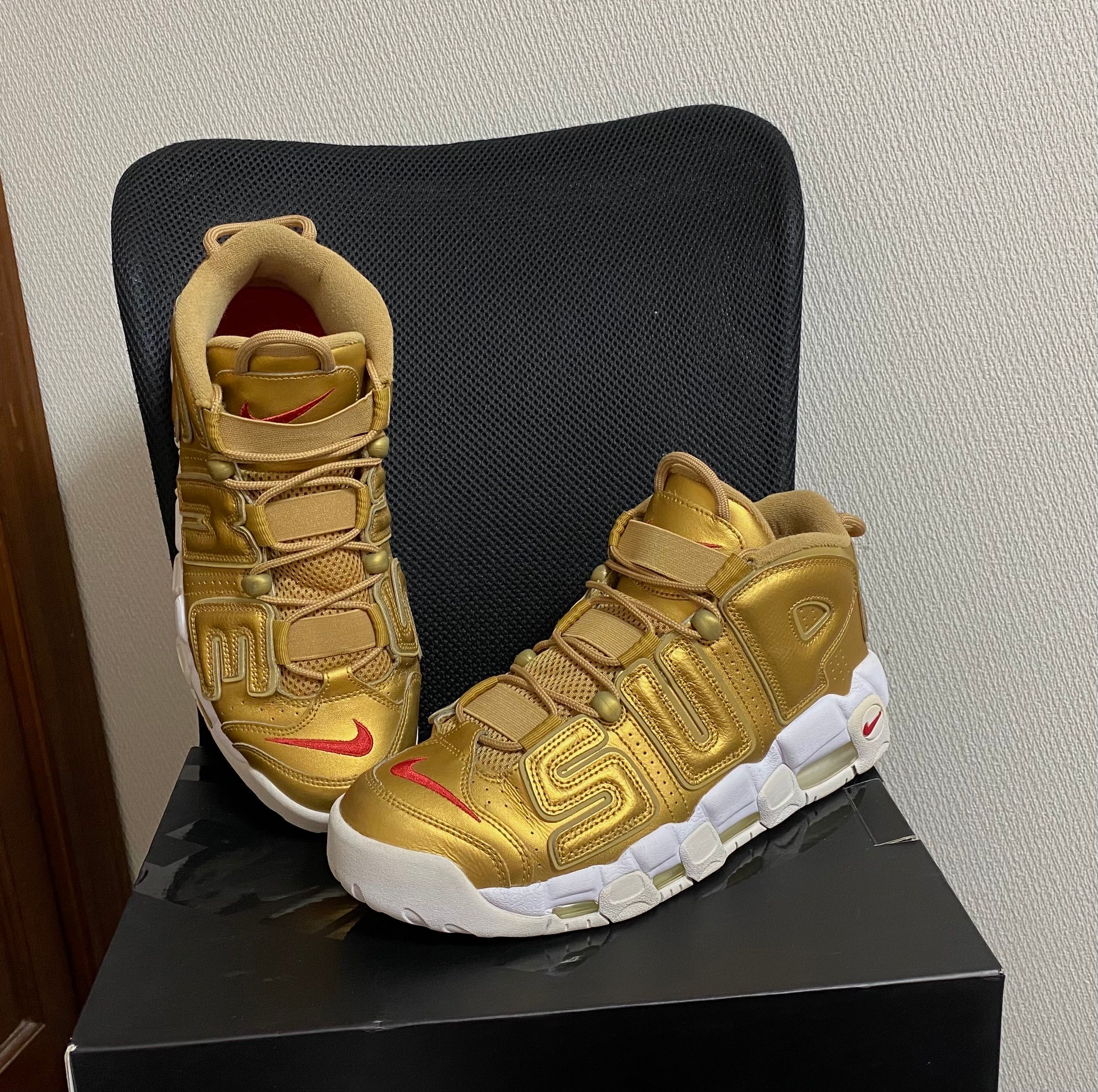 Supreme × Nike Air More Uptempo "Metallic Gold"