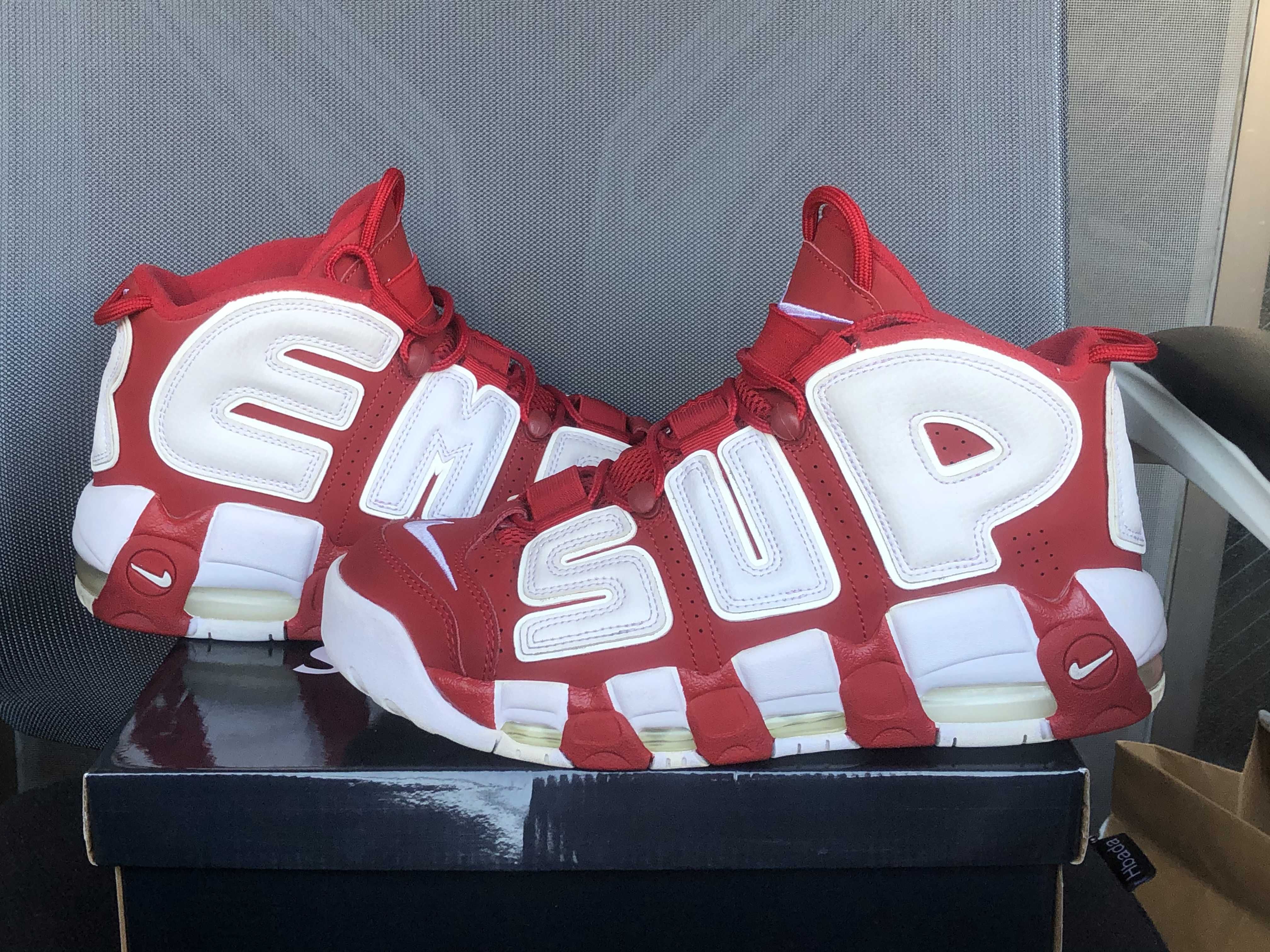 Supreme × Nike Air More Uptempo "White/Red"