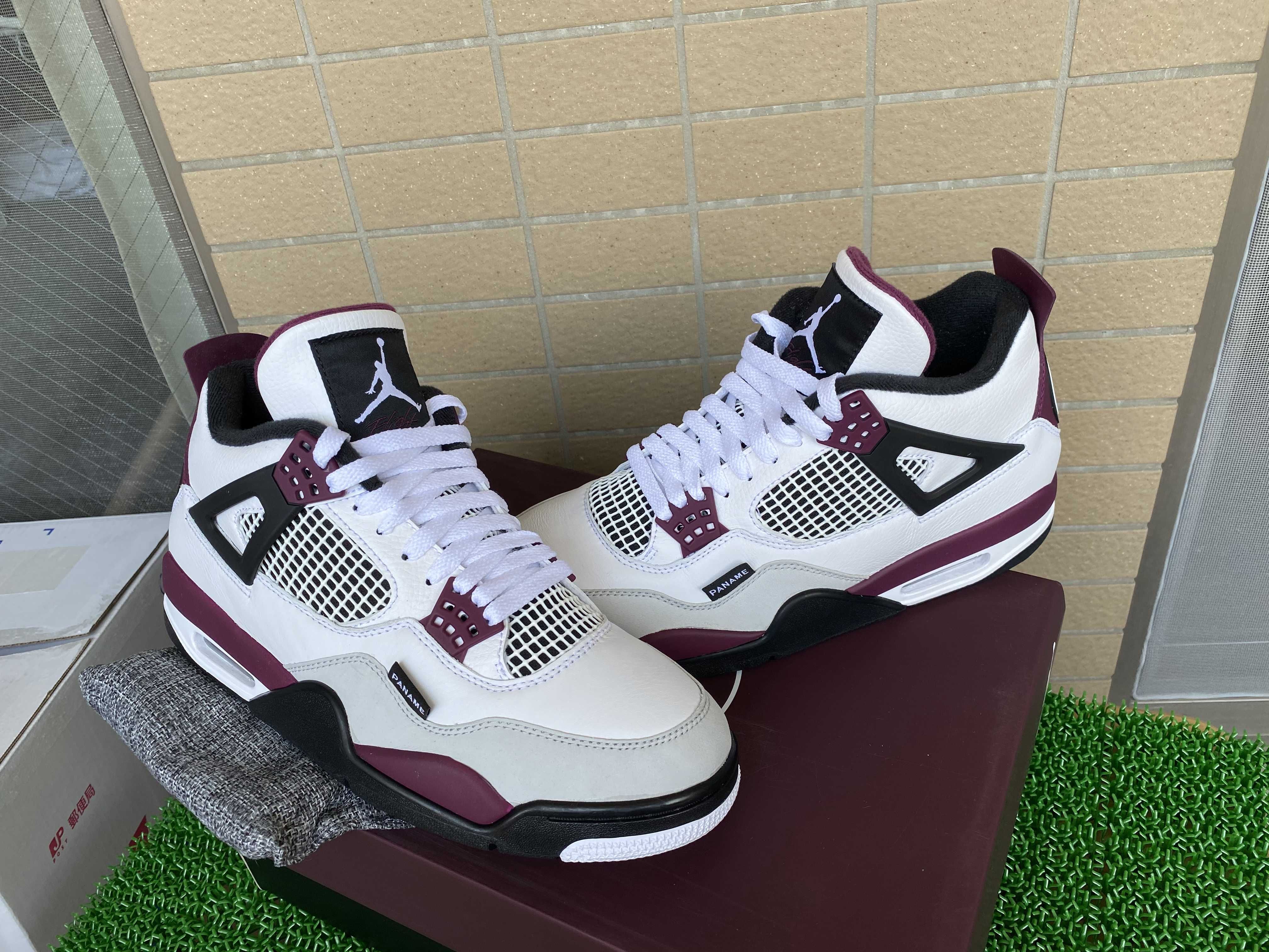 Paris Saint Germain ×Nike Air Jordan 4 Retro "White/Bordeaux/Neutral Gray"