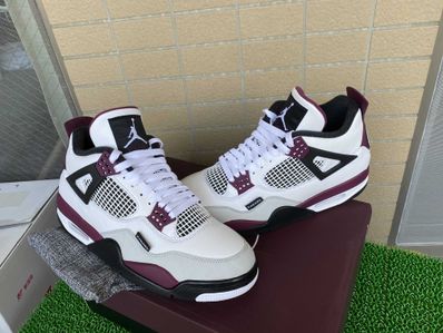 Paris Saint Germain ×Nike Air Jordan 4 Retro "White/Bordeaux/Neutral Gray"