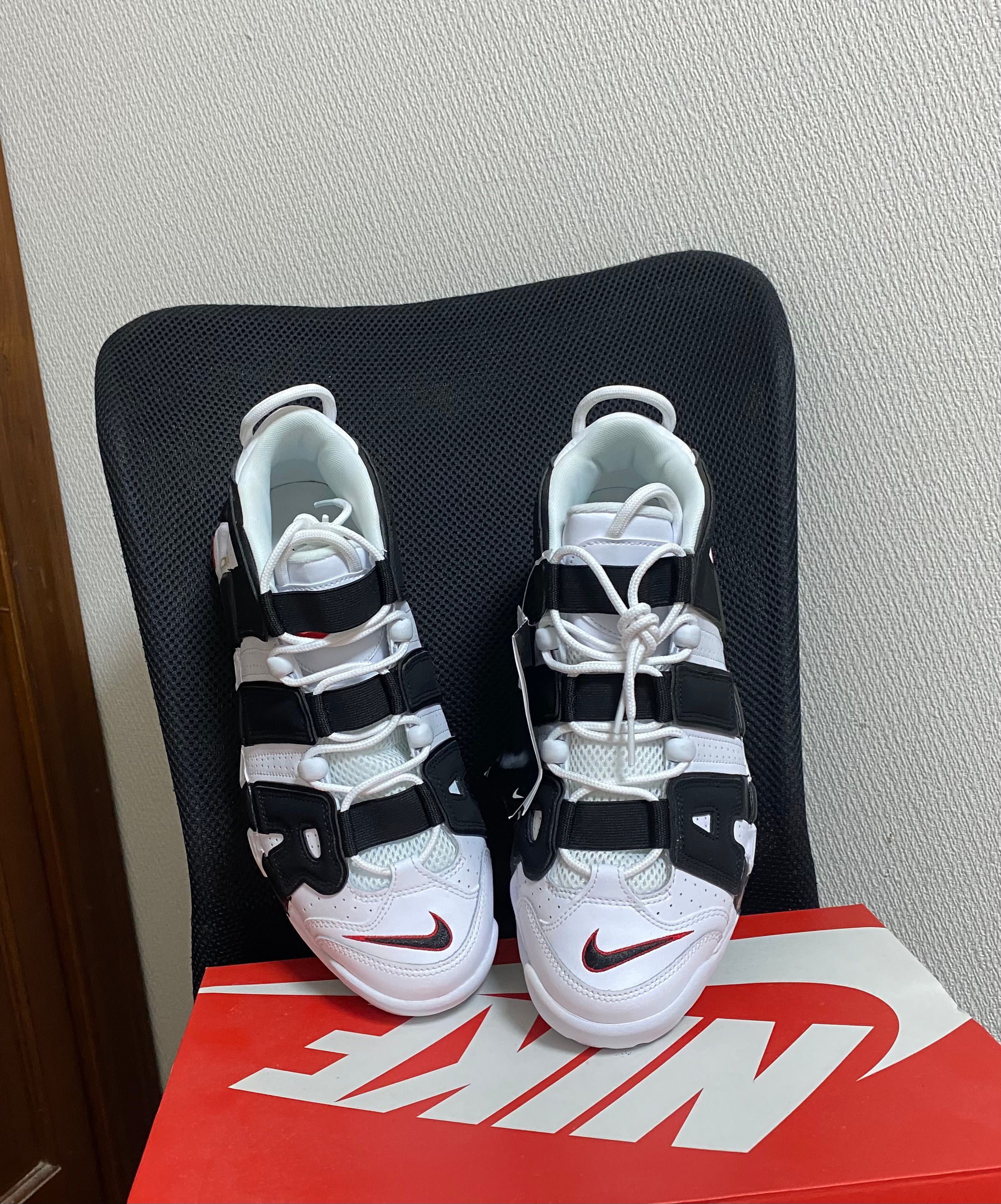 NIKE AIR MORE UPTEMPO "WHITE/BLACK/UNIVERSITY RED"(2020)