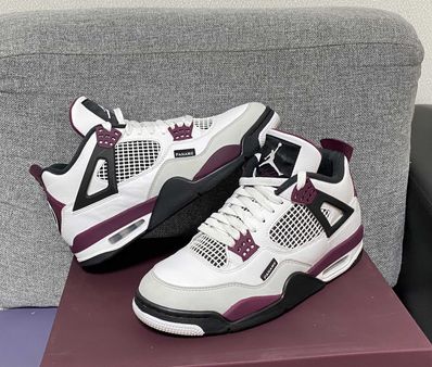 Paris Saint Germain ×Nike Air Jordan 4 Retro "White/Bordeaux/Neutral Gray"