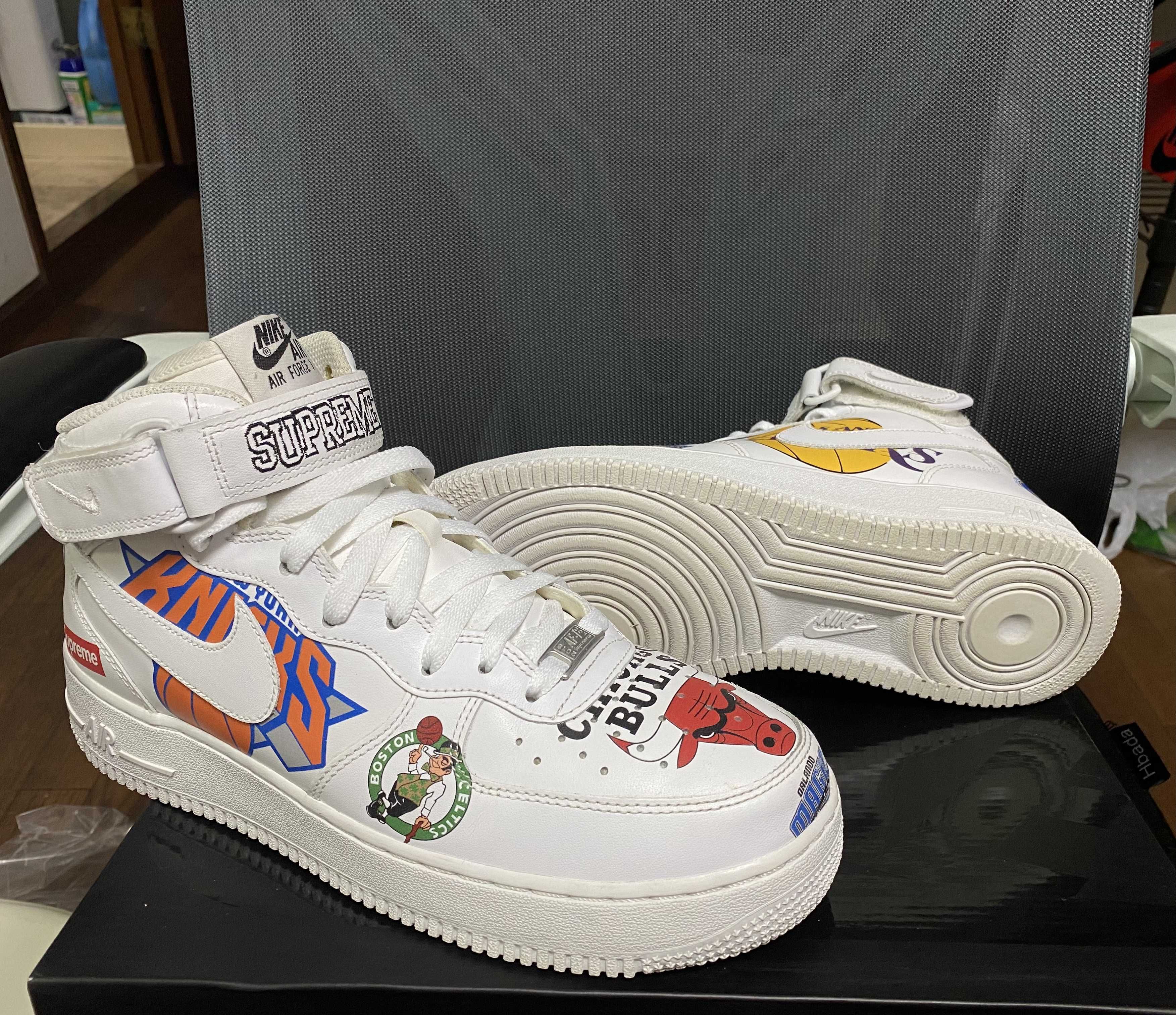 Supreme × NBA × Nike Air Force 1 Mid '07 "White"