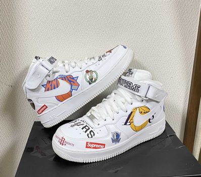 Supreme × NBA × Nike Air Force 1 Mid '07 "White"