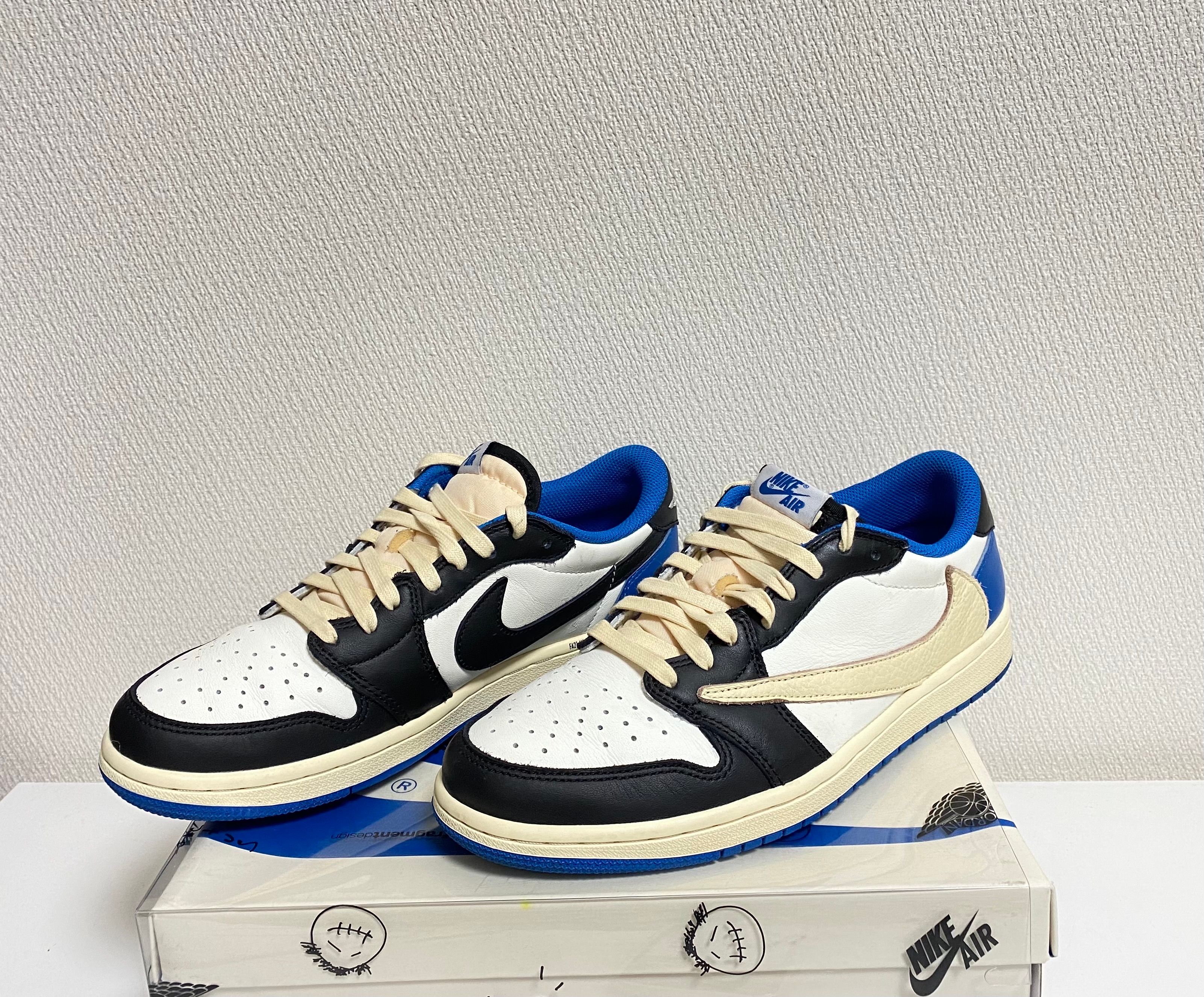 Travis Scott × fragment design × Nike Air Jordan 1 Low OG SP "Military Blue"