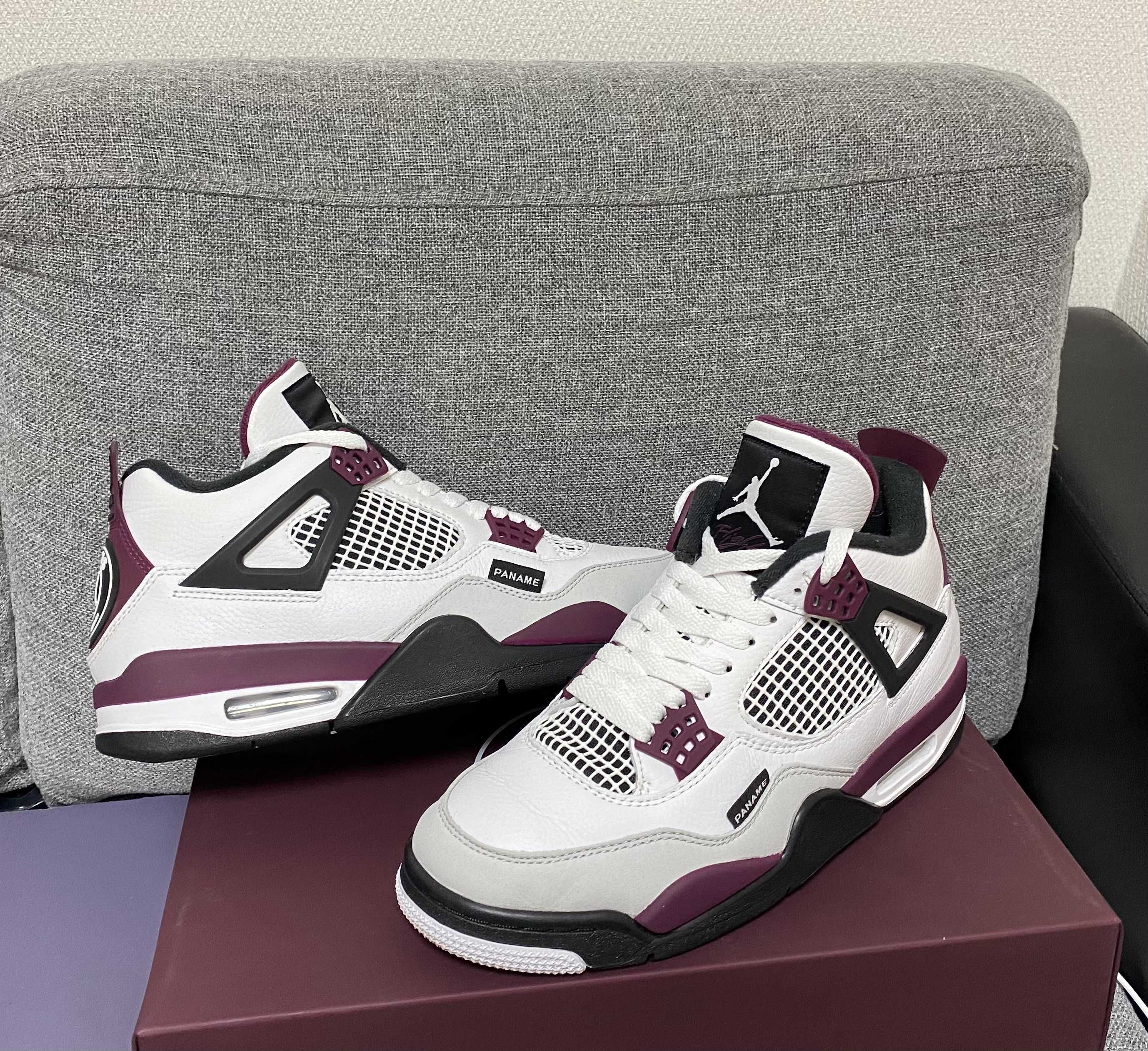 Paris Saint Germain ×Nike Air Jordan 4 Retro "White/Bordeaux/Neutral Gray"