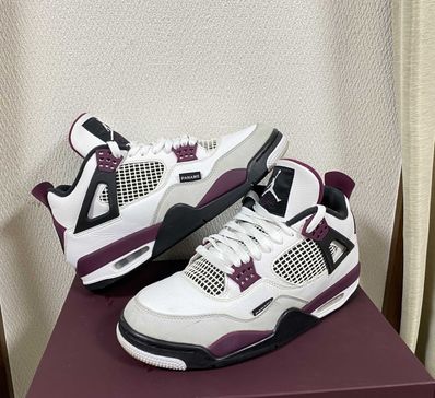 Paris Saint Germain ×Nike Air Jordan 4 Retro "White/Bordeaux/Neutral Gray"