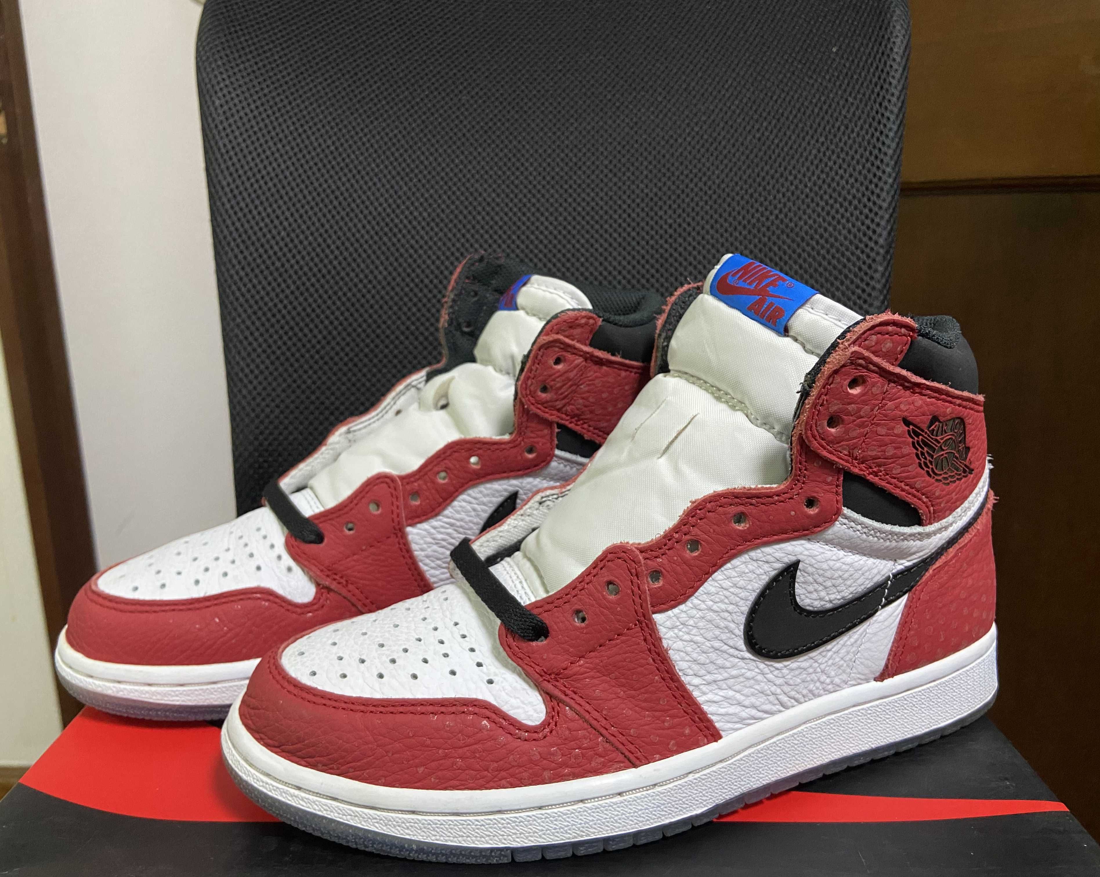 Spiderman × Nike Air Jordan 1 Origin Story "Gym Red/White/Photo Blue/Black"