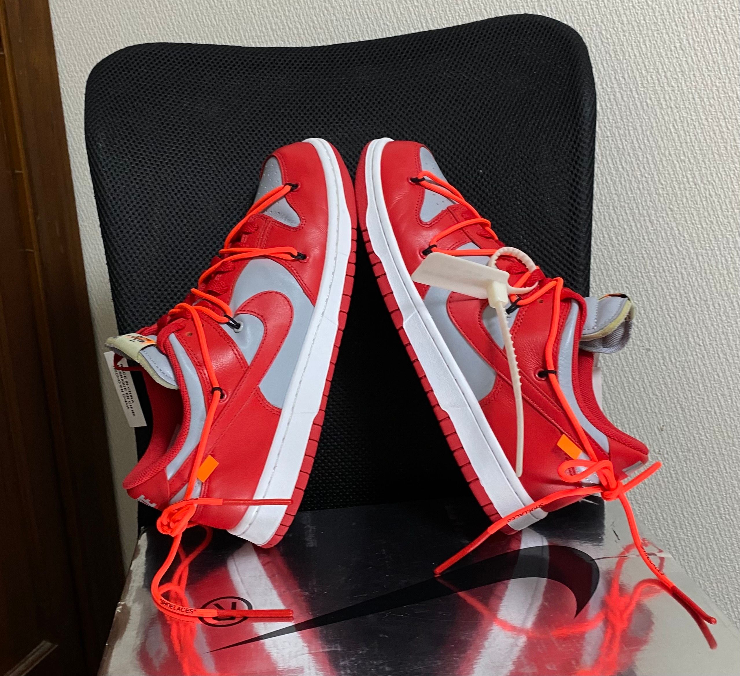 Off-White × Nike Dunk Low "University Red/Wolf Grey"