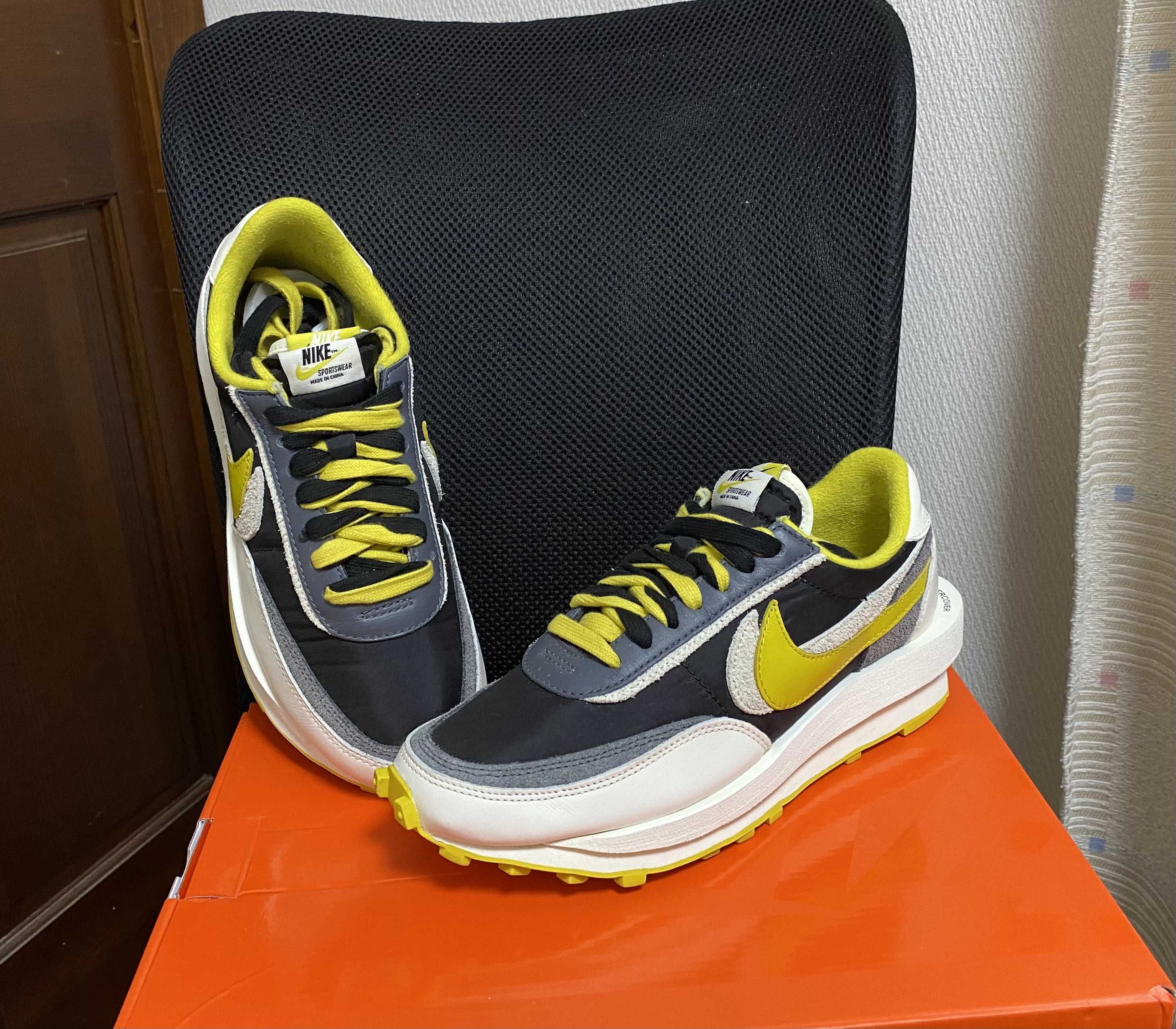 UNDERCOVER × sacai × Nike LD Waffle "Black/Sail-Dark Grey-Bright Citron"