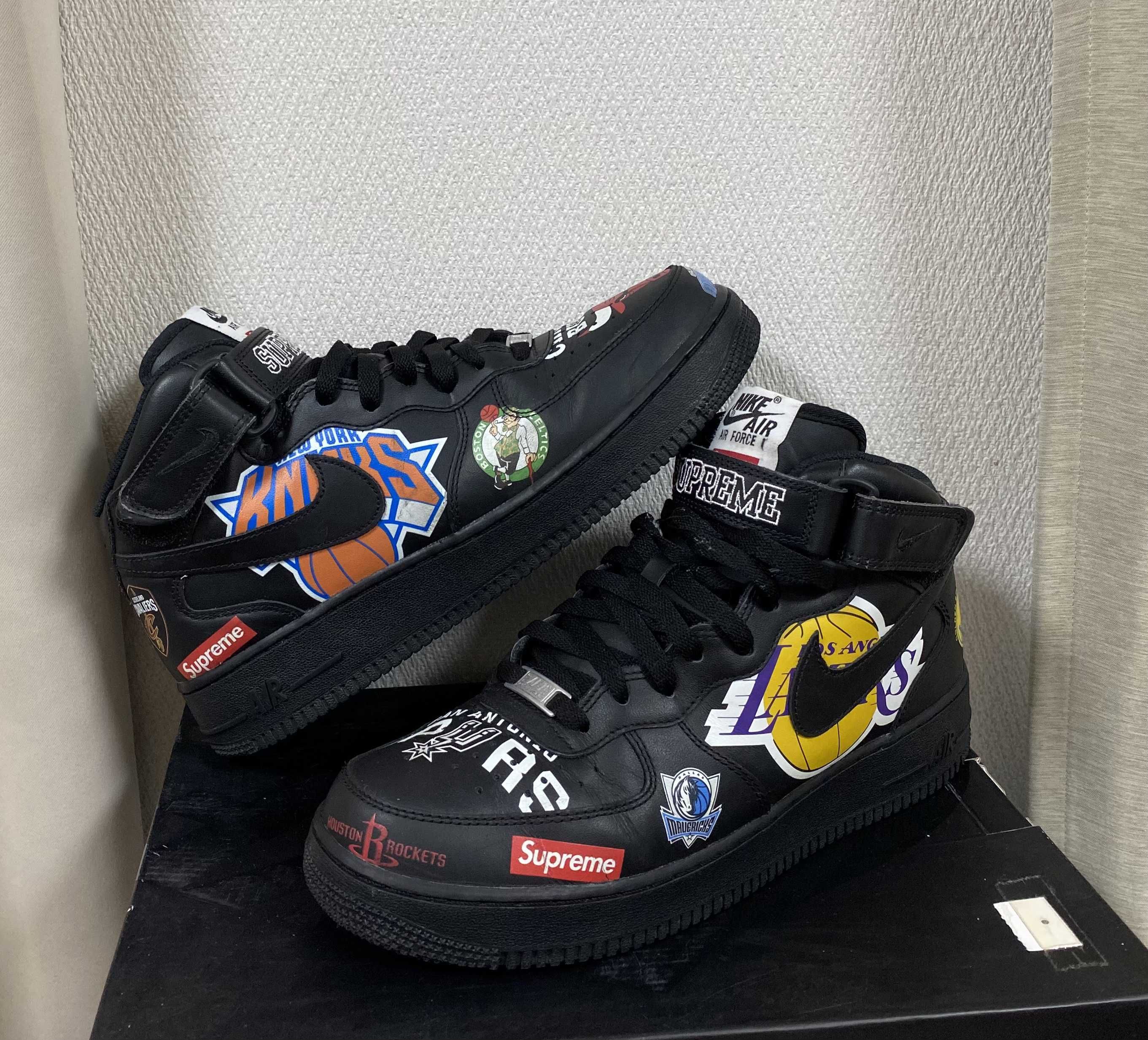 Supreme × NBA × Nike Air Force 1 Mid '07 "Black"