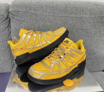 Off-White × Nike Air Rubber Dunk "University Gold"