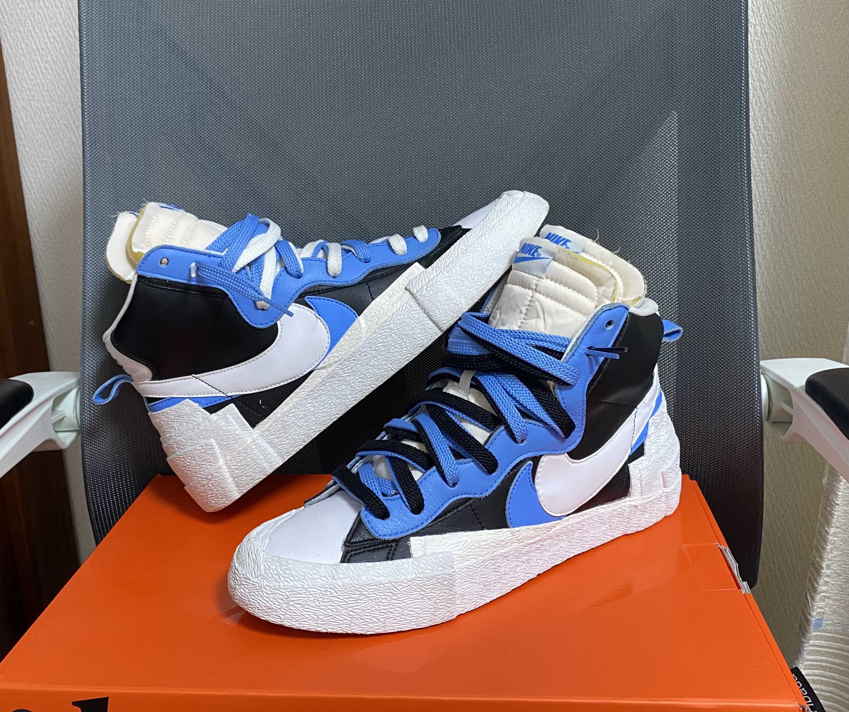 sacai × NIKE BLAZER MID "BLACK / BLUE"