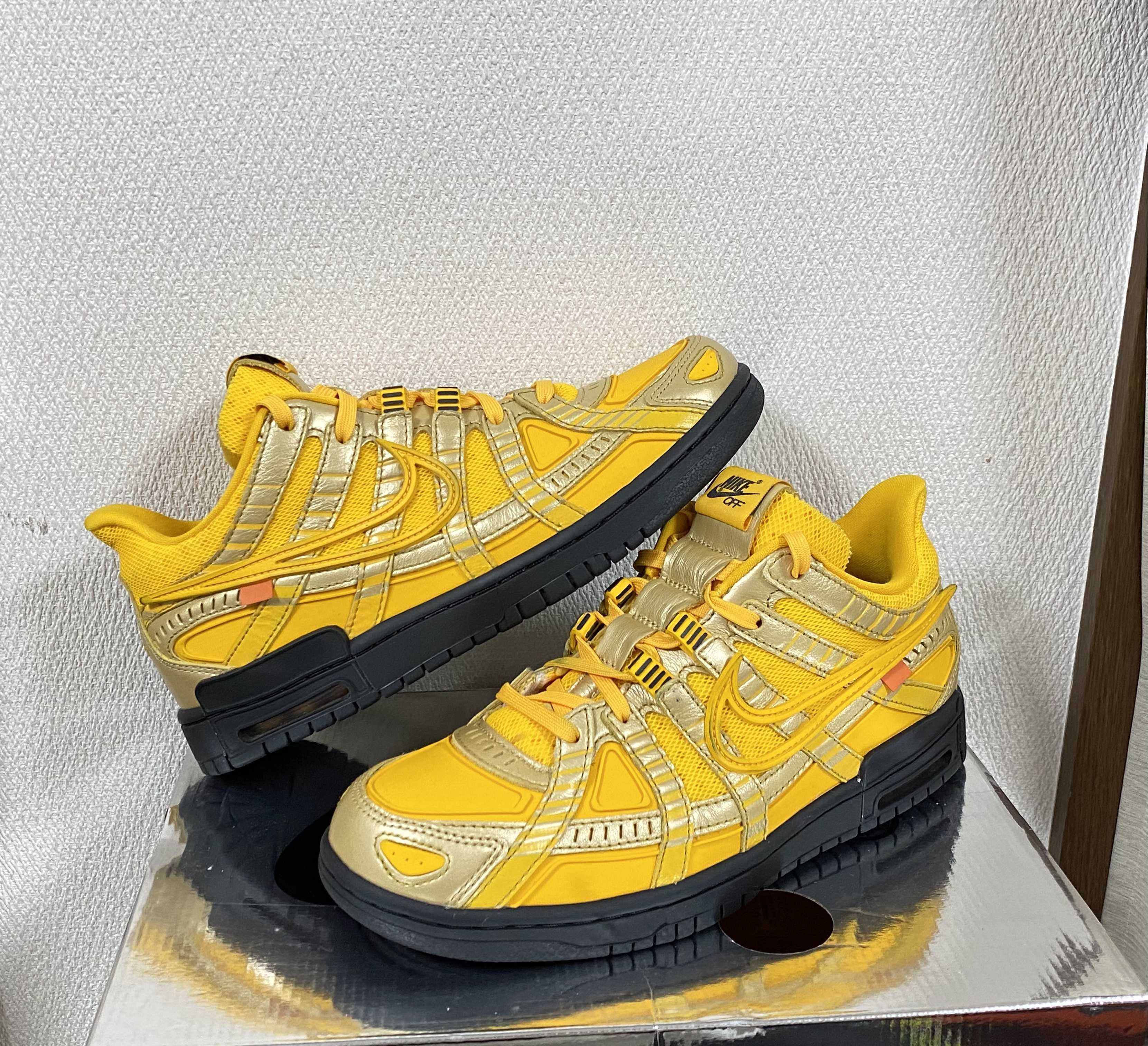 Off-White × Nike Air Rubber Dunk "University Gold" 