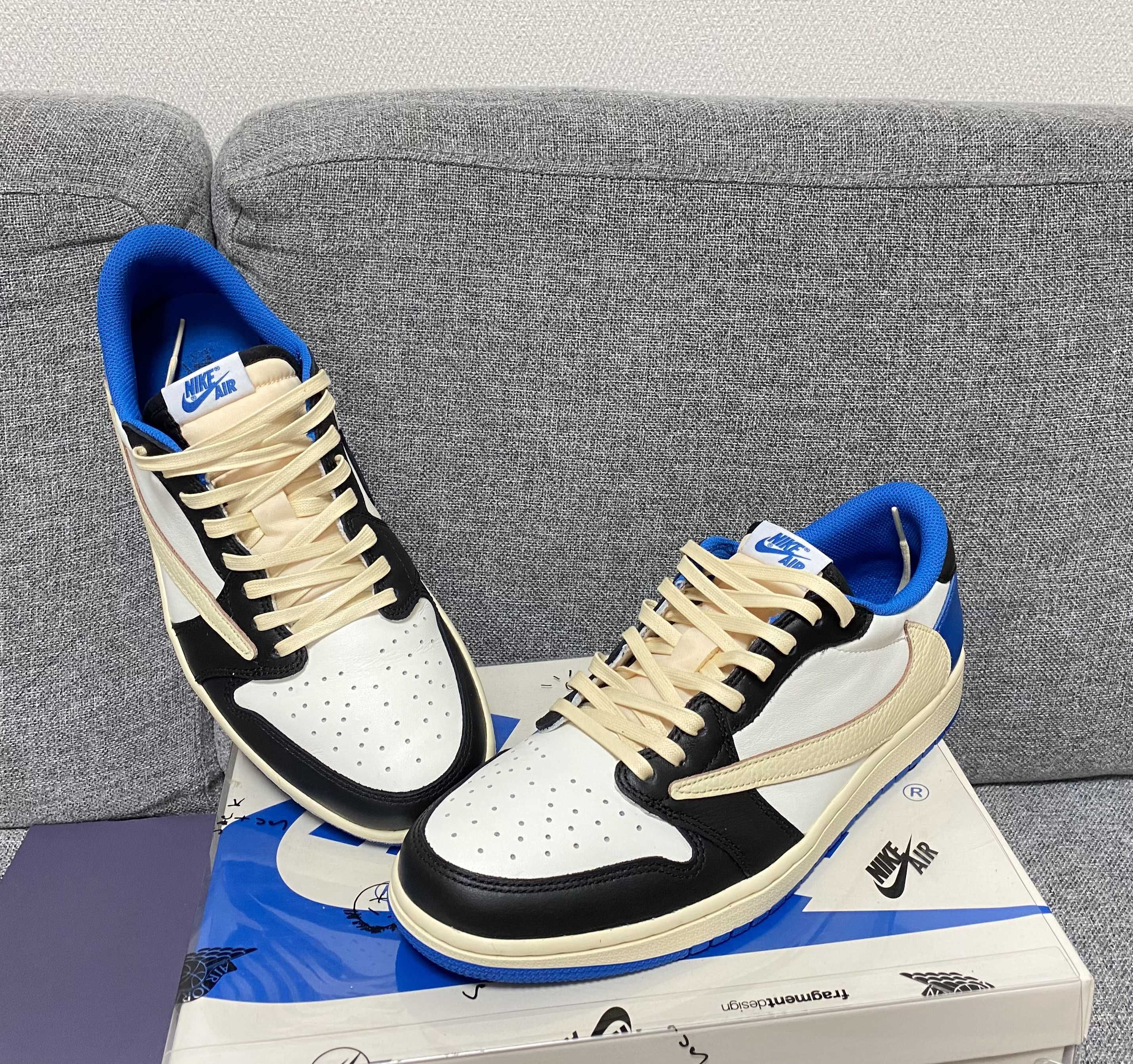 Travis Scott × fragment design × Nike Air Jordan 1 Low OG SP "Military Blue"