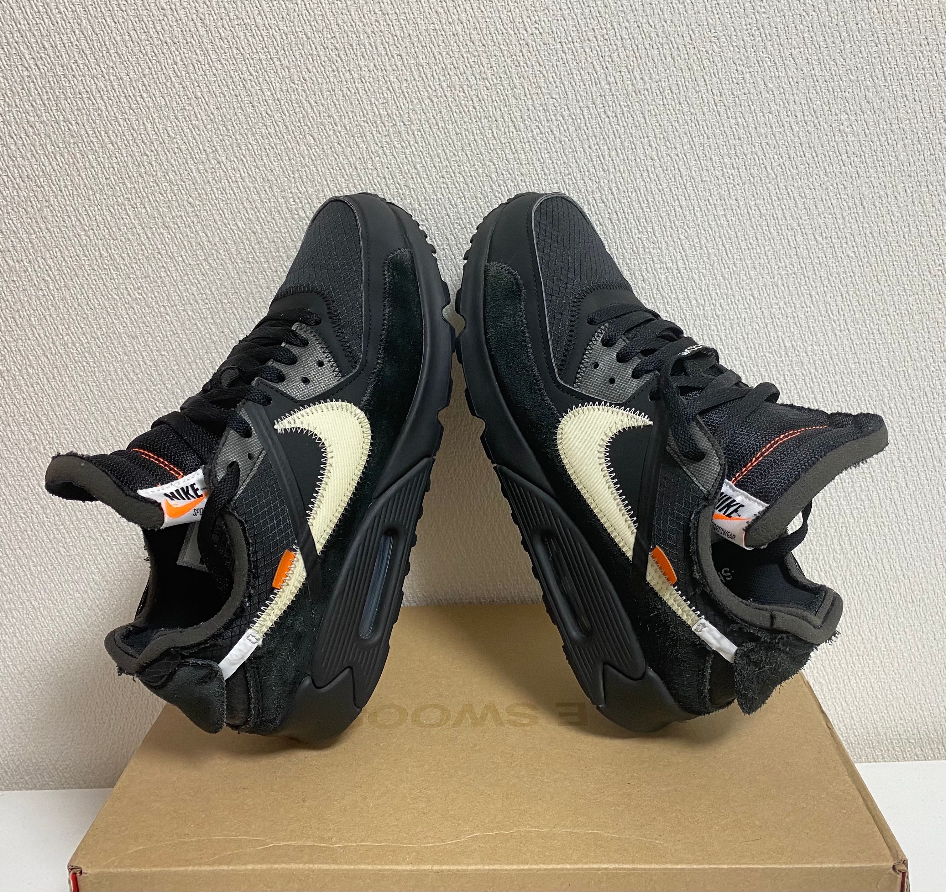 Off-White × Nike Air Max 90 "Black/Black-Cone-White"