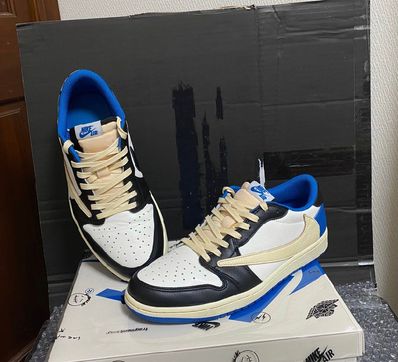 Travis Scott × fragment design × Nike Air Jordan 1 Low OG SP "Military Blue"