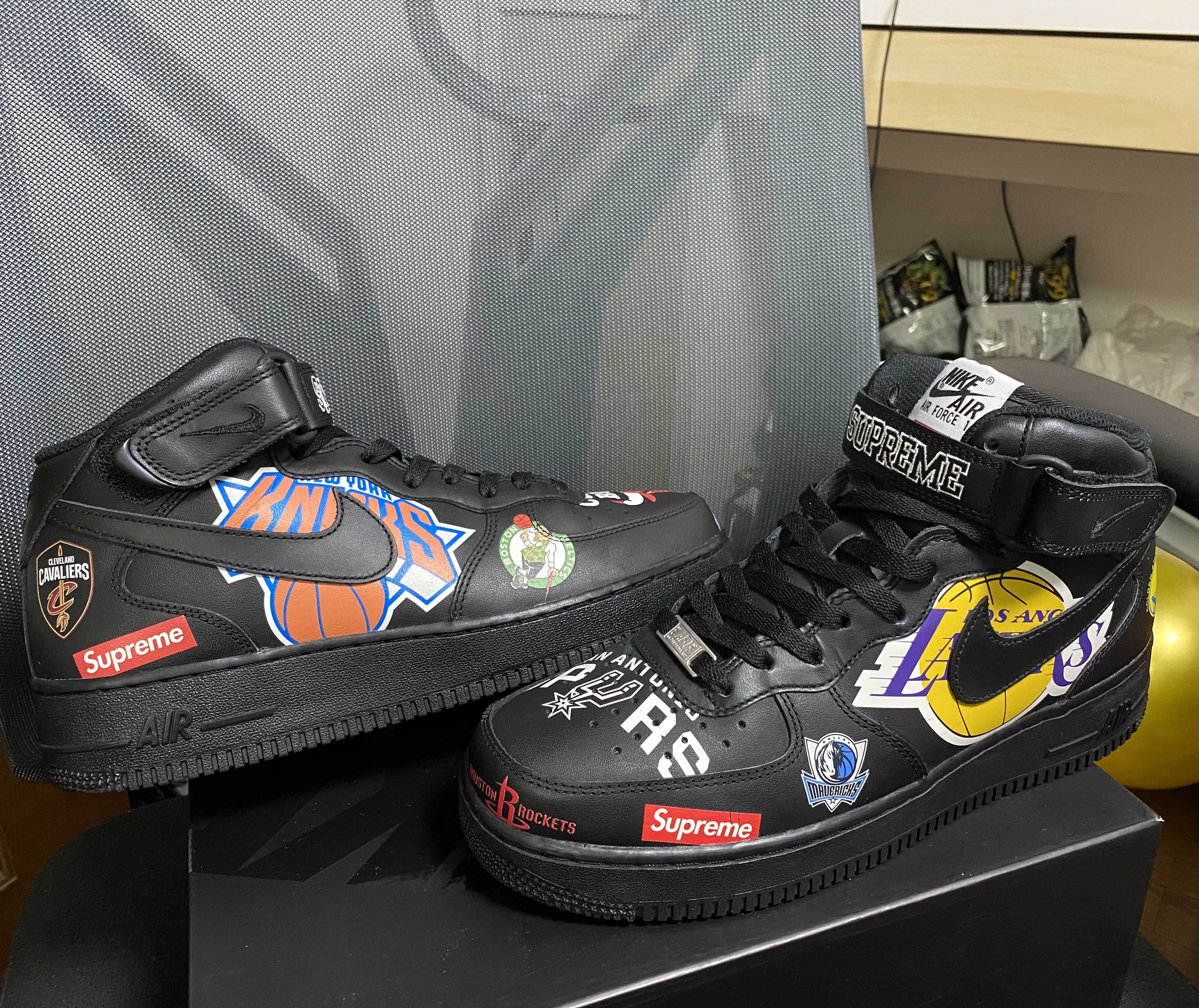 Supreme × NBA × Nike Air Force 1 Mid '07 "Black"