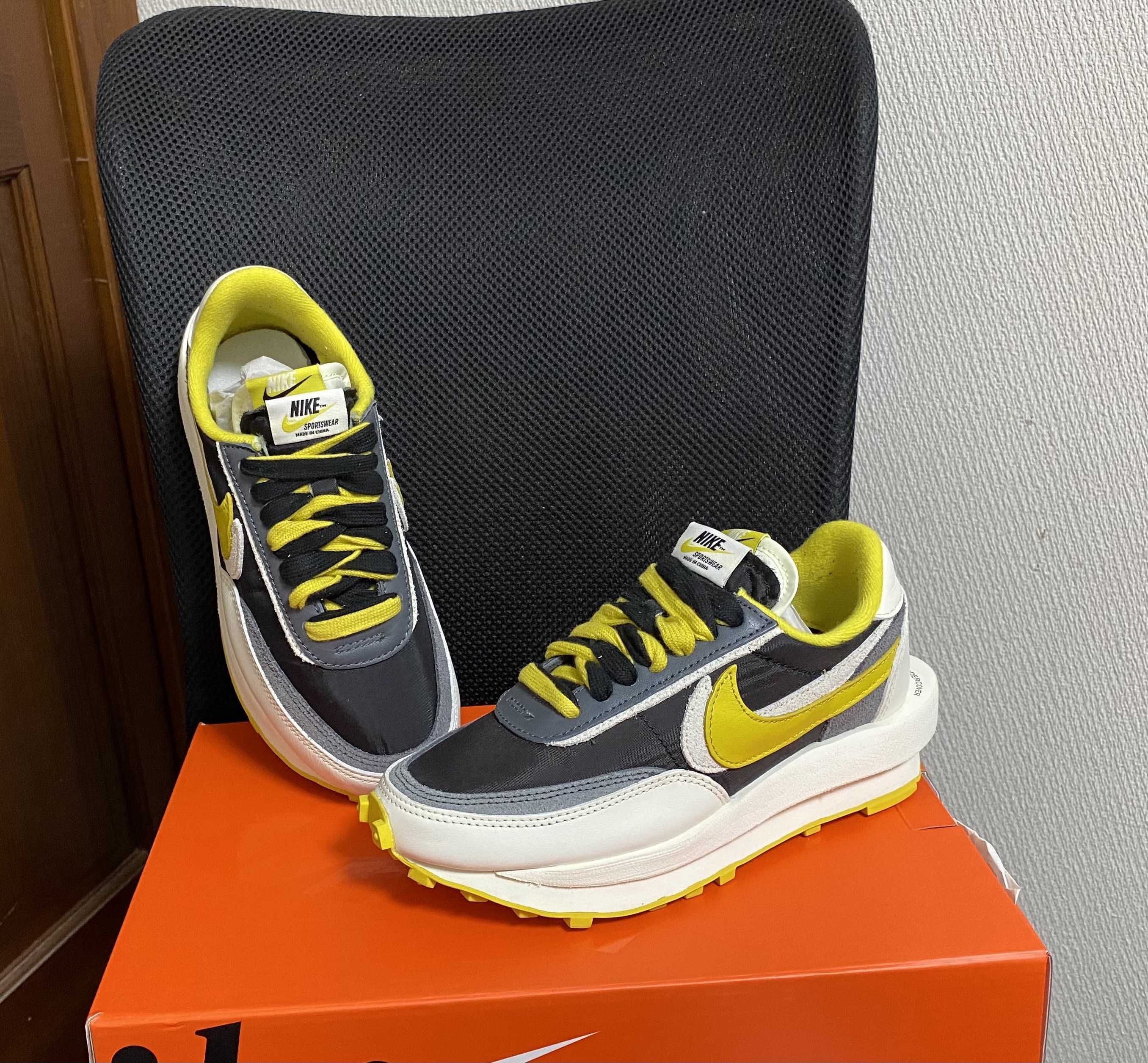 UNDERCOVER × sacai × Nike LD Waffle "Black/Sail-Dark Grey-Bright Citron"