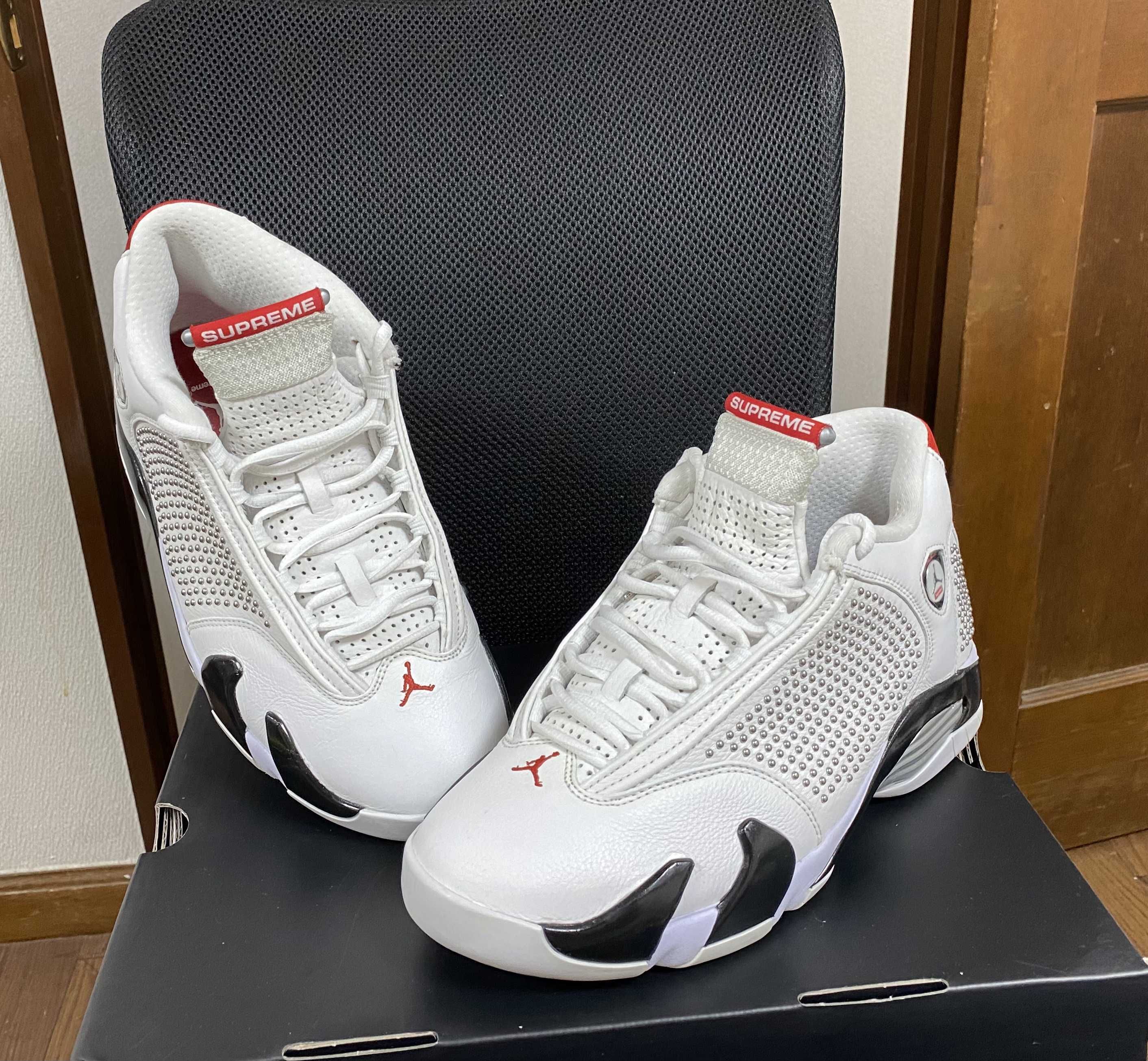 Supreme × Nike Air Jordan 14 Retro "White/University Red"