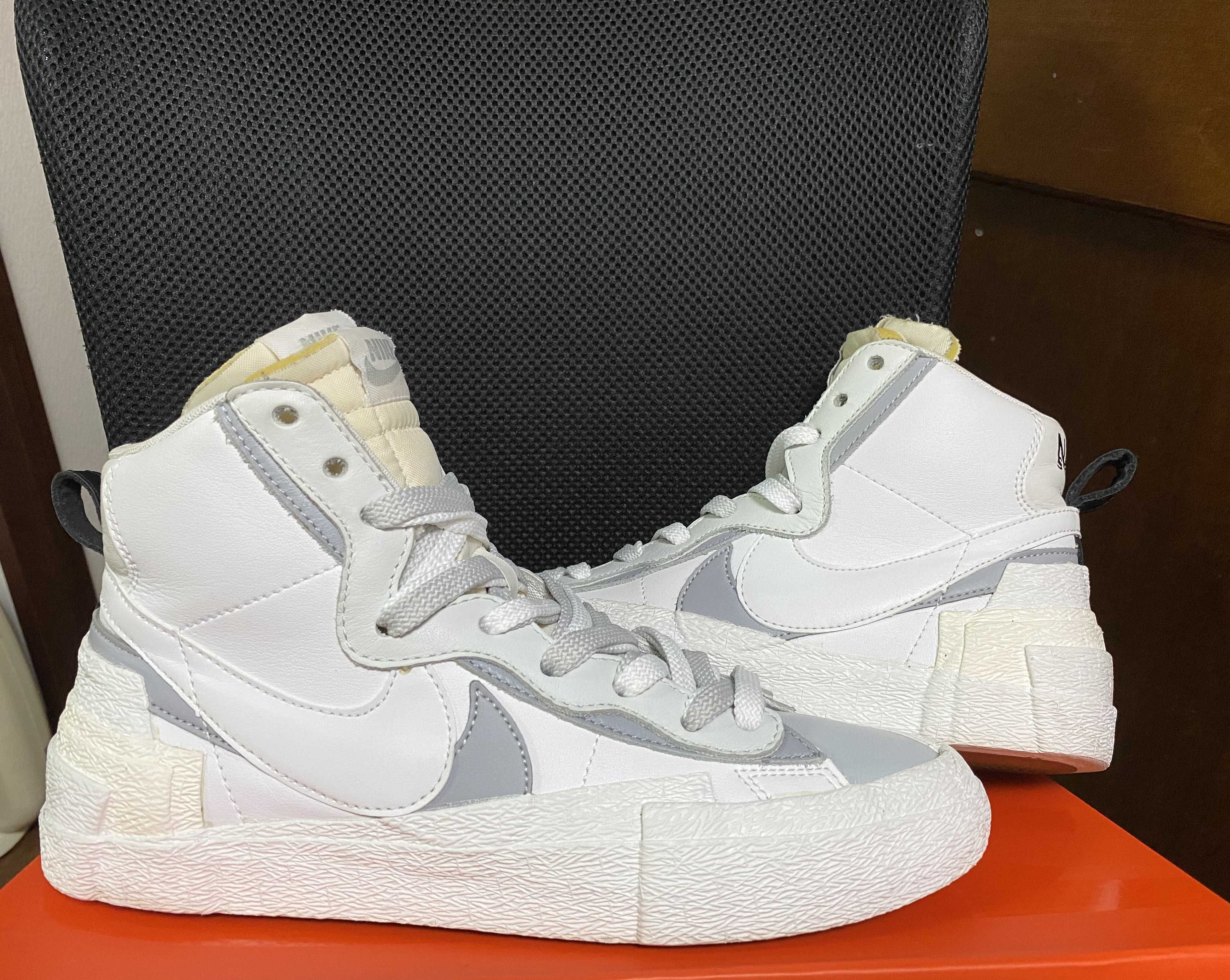 sacai × NIKE BLAZER MID "WHITE/WOLF GREY"