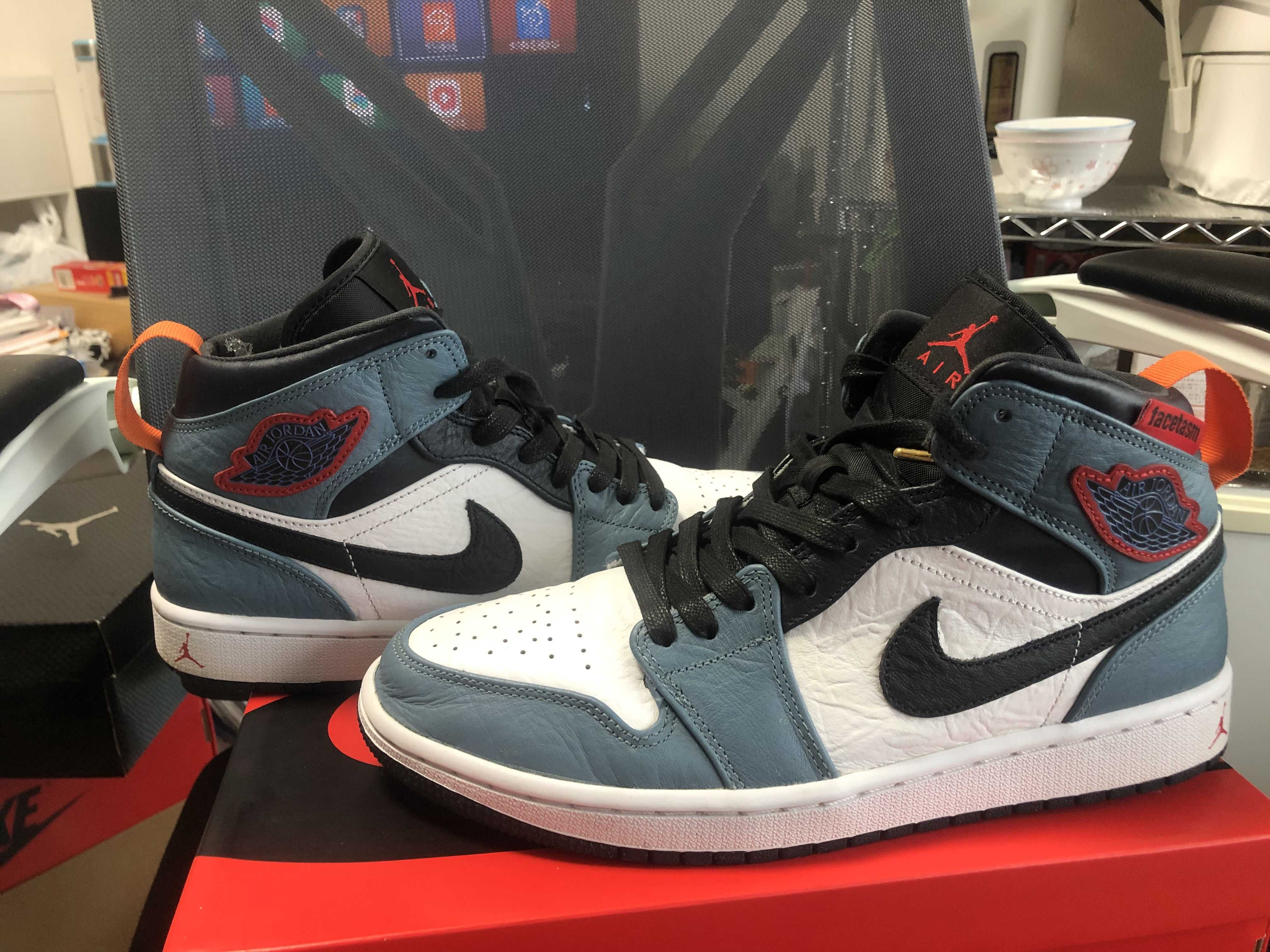 FACETASM × Nike Air Jordan 1 Mid "White/Navy"