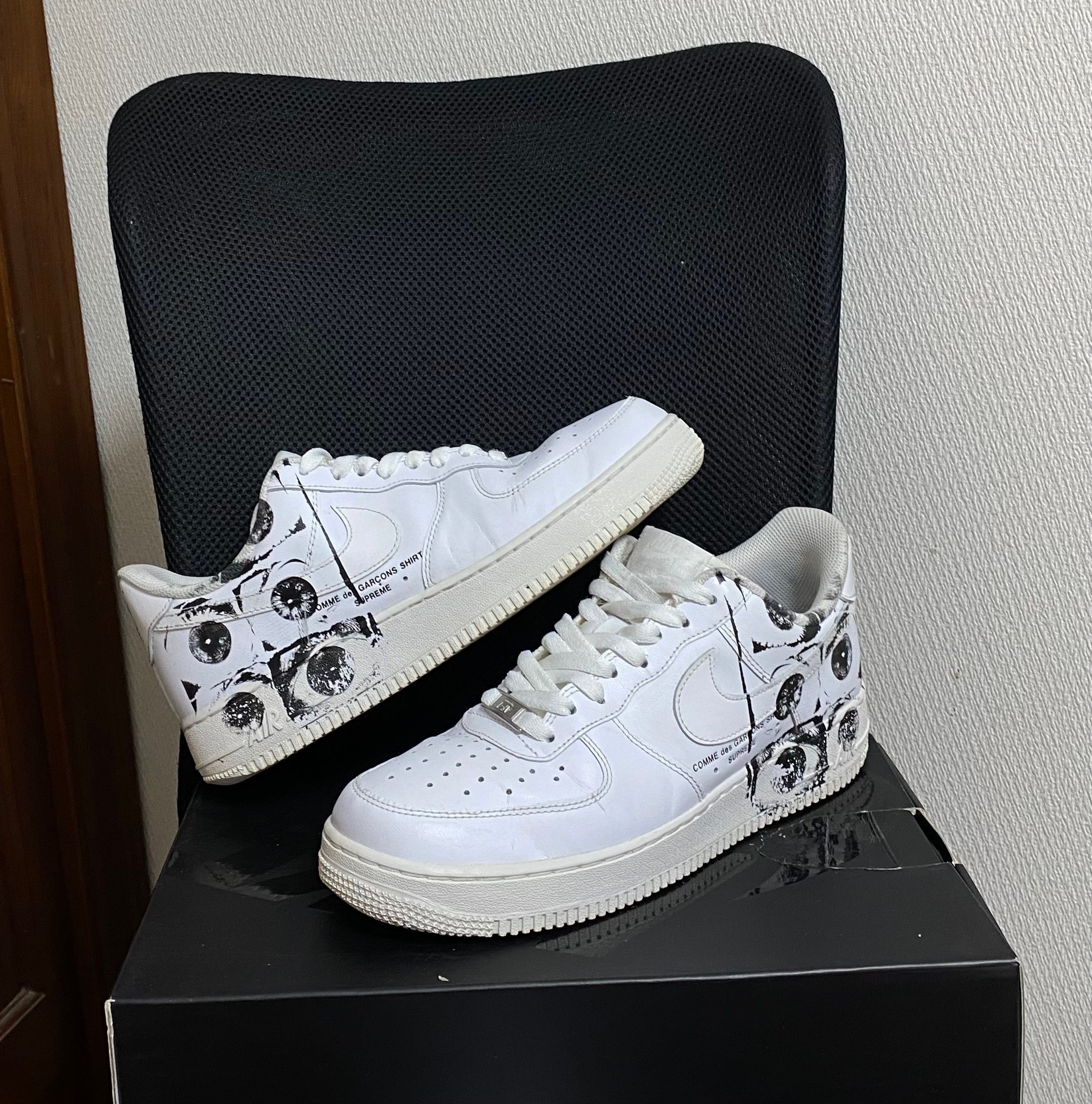 Supreme × COMME des GARCONS SHIRT × Nike Air Force 1 Low "White"