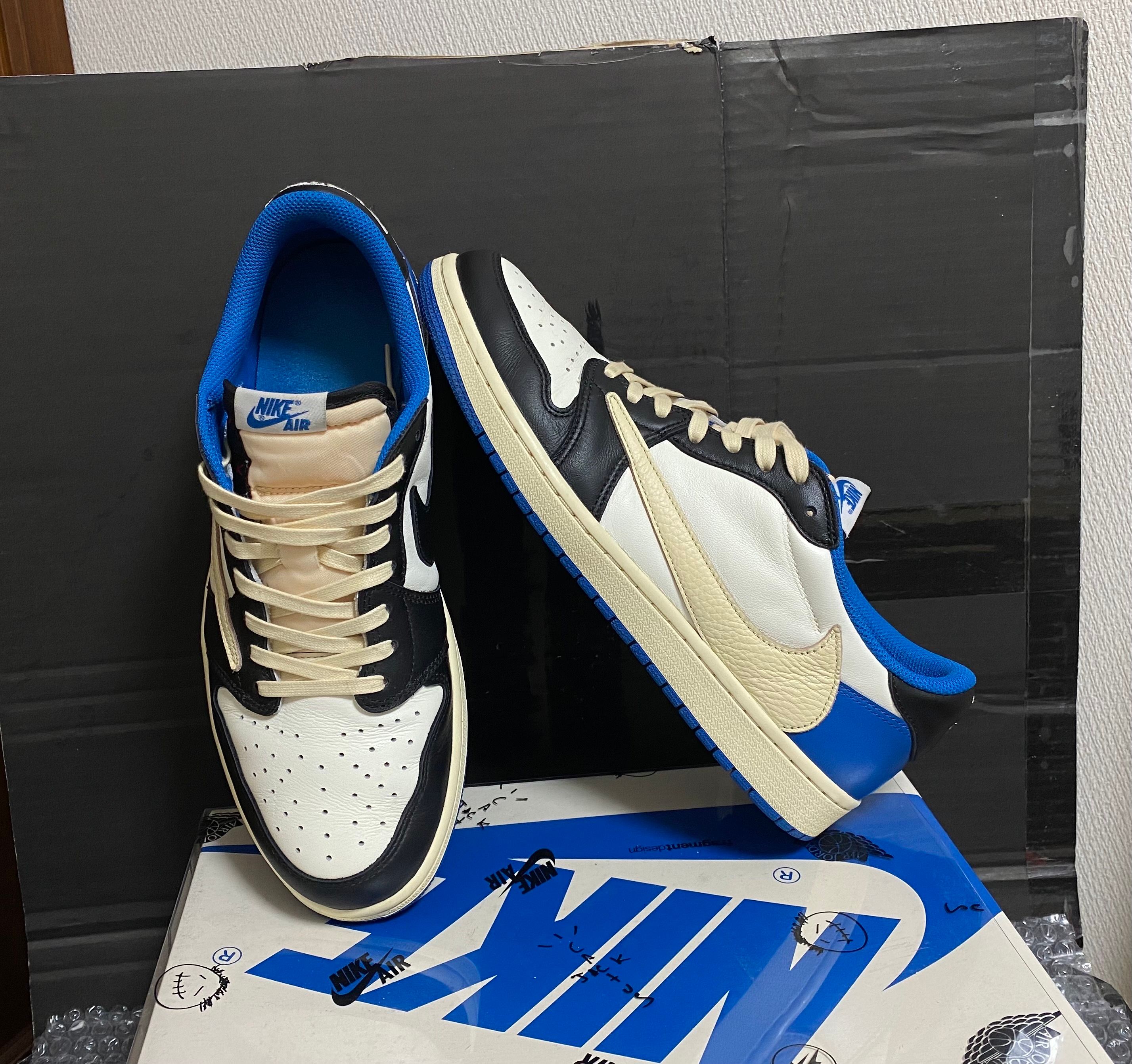 Travis Scott × fragment design × Nike Air Jordan 1 Low OG SP "Military Blue"