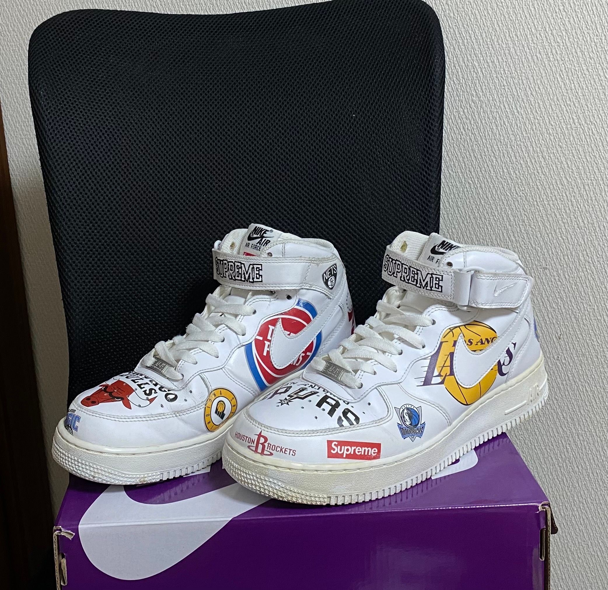 Supreme × NBA × Nike Air Force 1 Mid '07 "White"