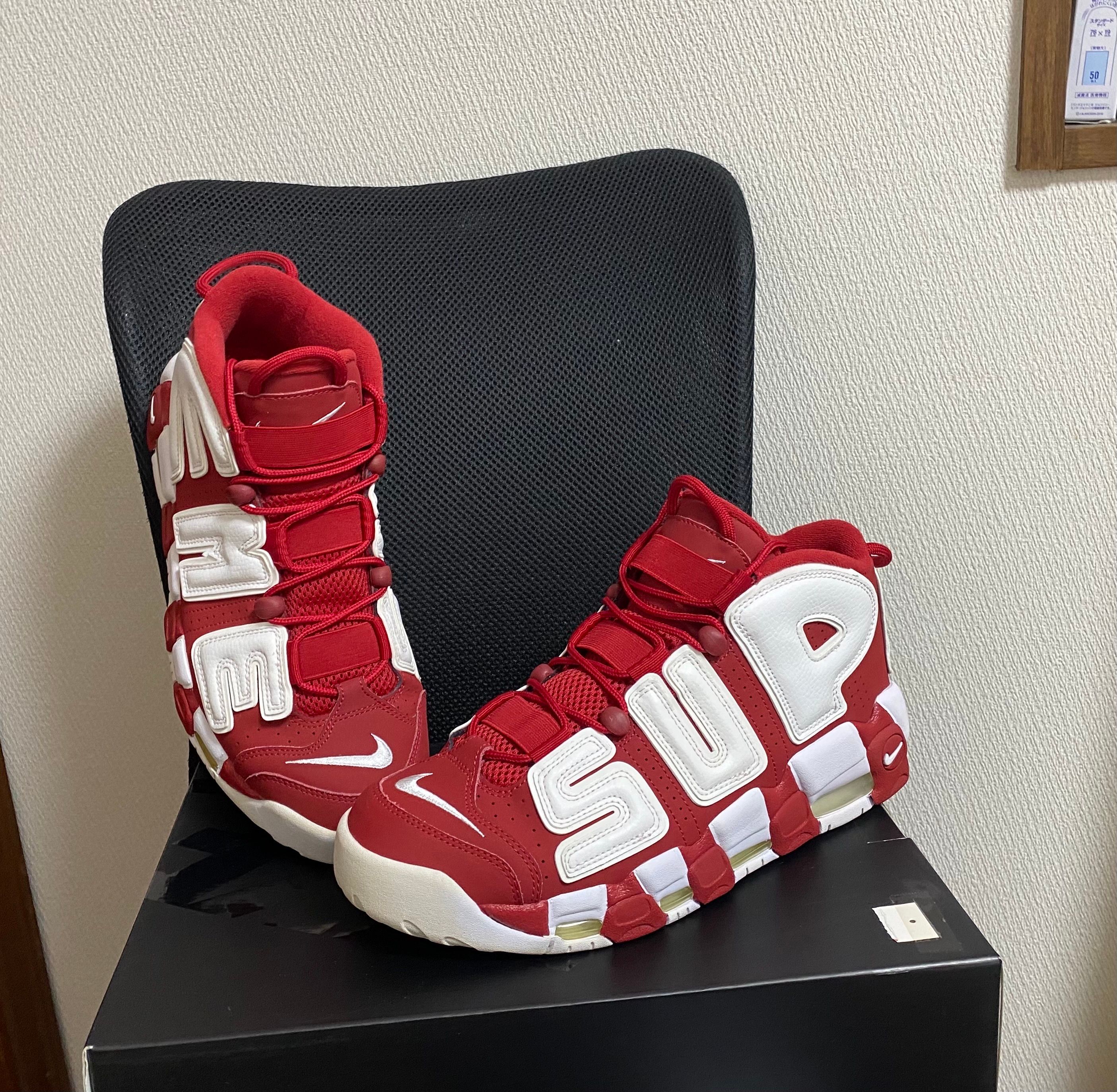 Supreme × Nike Air More Uptempo "White/Red"