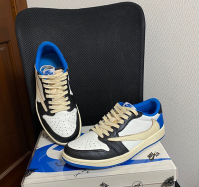 Travis Scott × fragment design × Nike Air Jordan 1 Low OG SP "Military Blue"