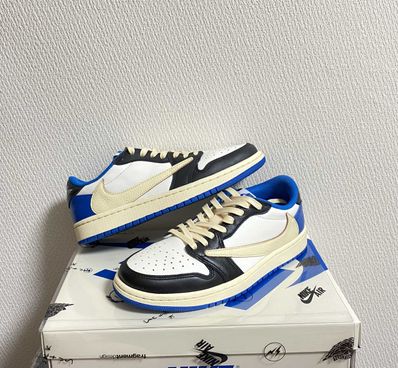 Travis Scott × fragment design × Nike Air Jordan 1 Low OG SP "Military Blue"