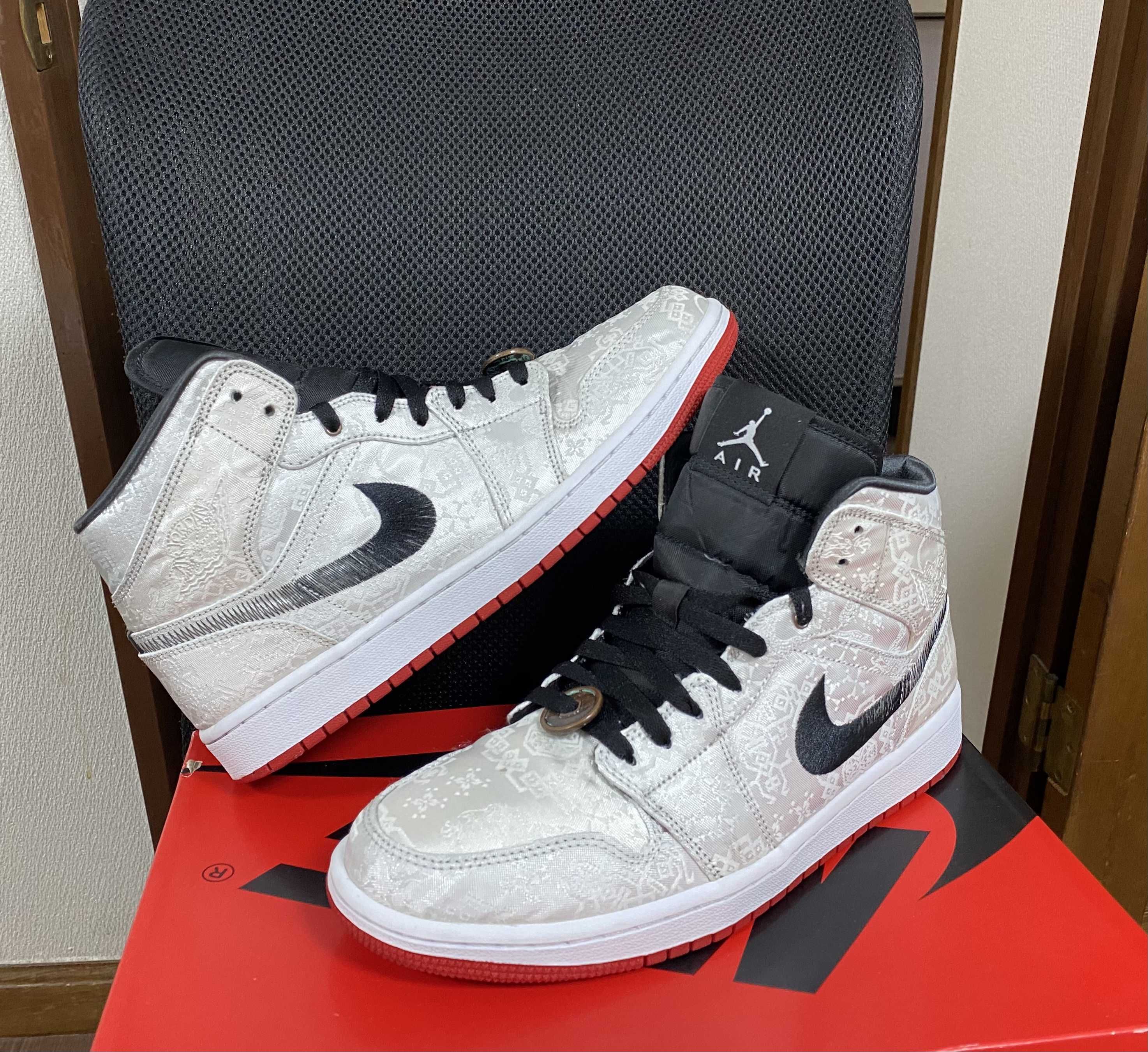 CLOT × Nike Air Jordan 1 Mid SE Fearless "White/Black/Red"