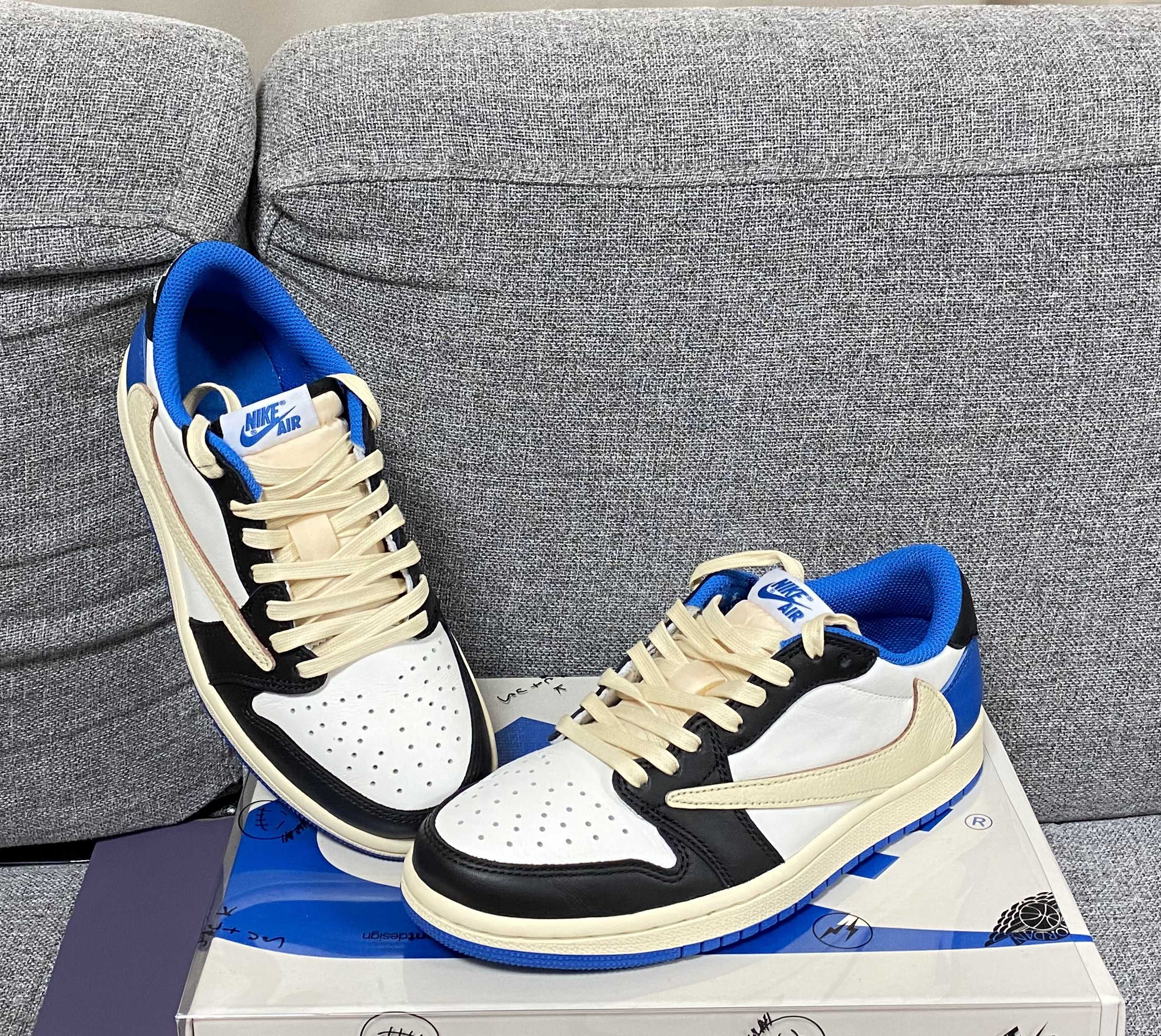 Travis Scott × fragment design × Nike Air Jordan 1 Low OG SP "Military Blue"