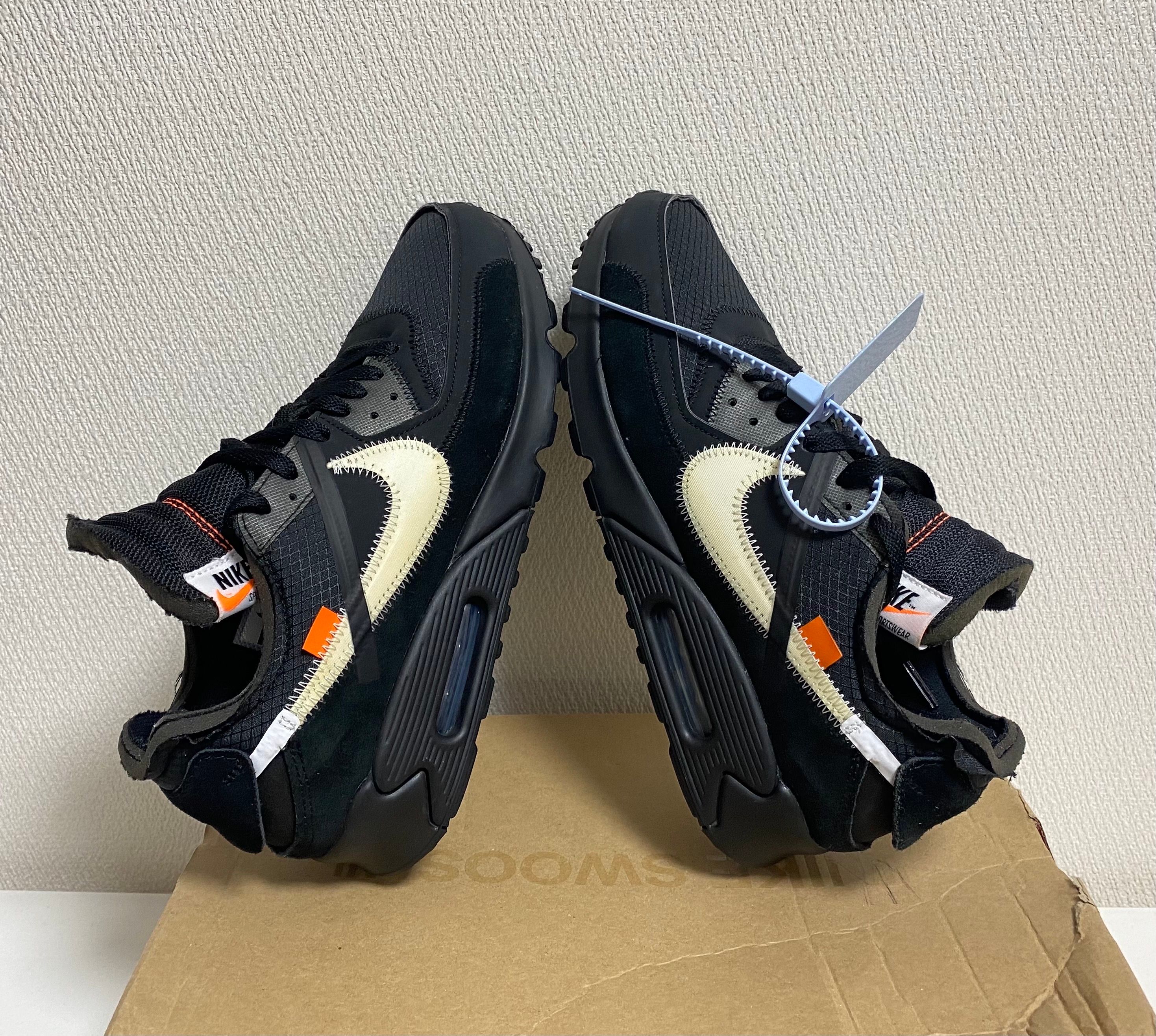 Off-White × Nike Air Max 90 "Black/Black-Cone-White"