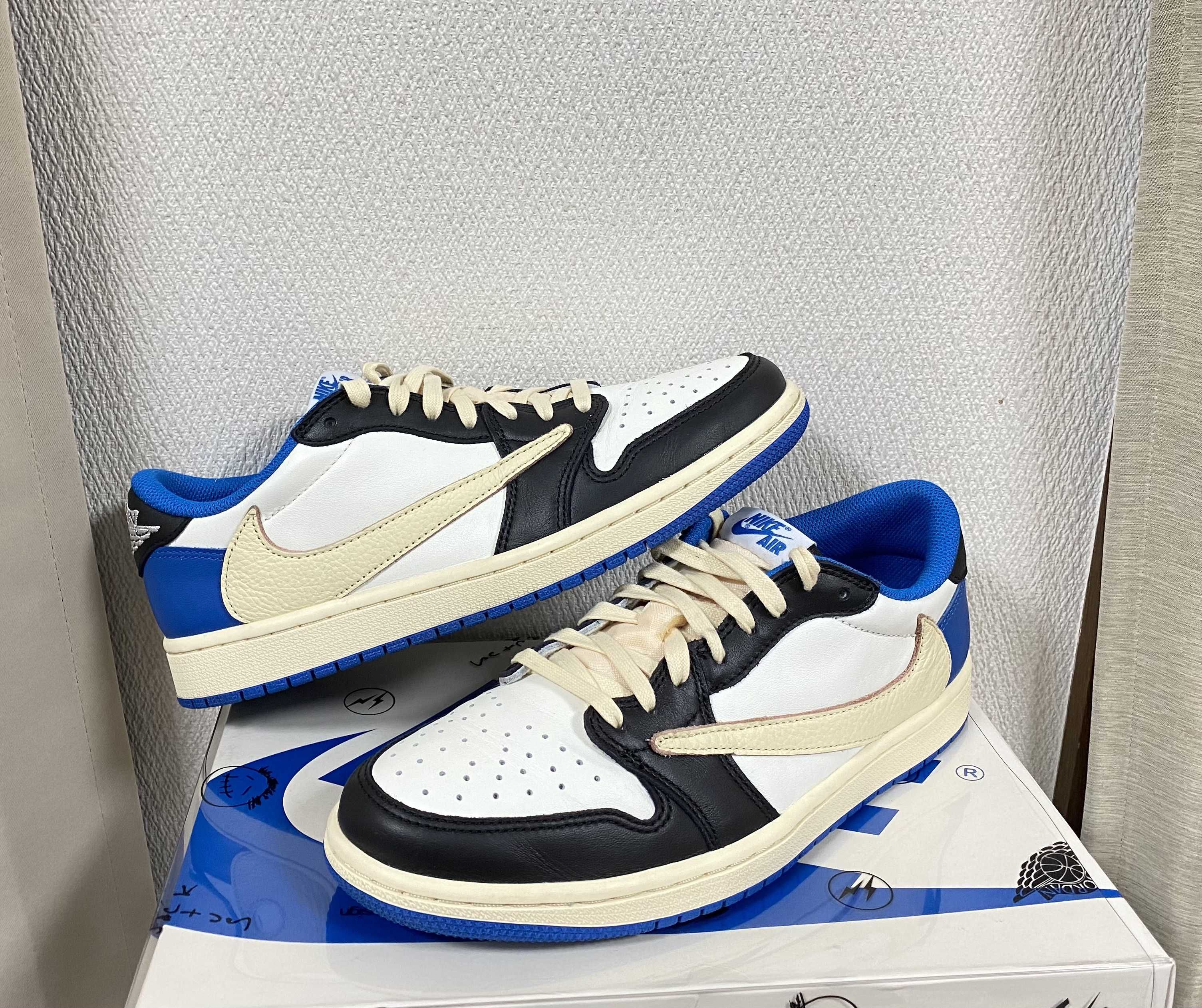 Travis Scott × fragment design × Nike Air Jordan 1 Low OG SP "Military Blue"