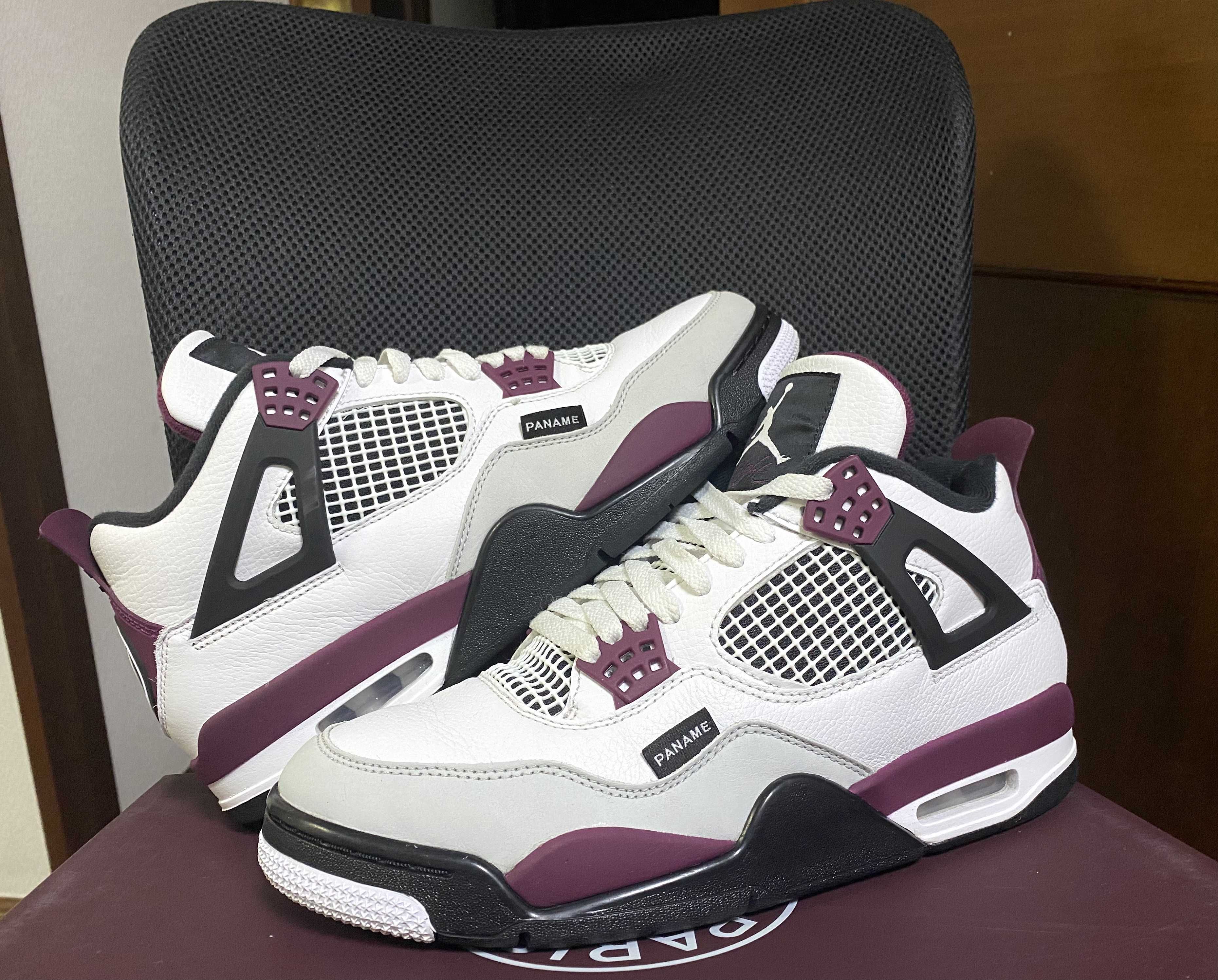 Paris Saint Germain ×Nike Air Jordan 4 Retro "White/Bordeaux/Neutral Gray"
