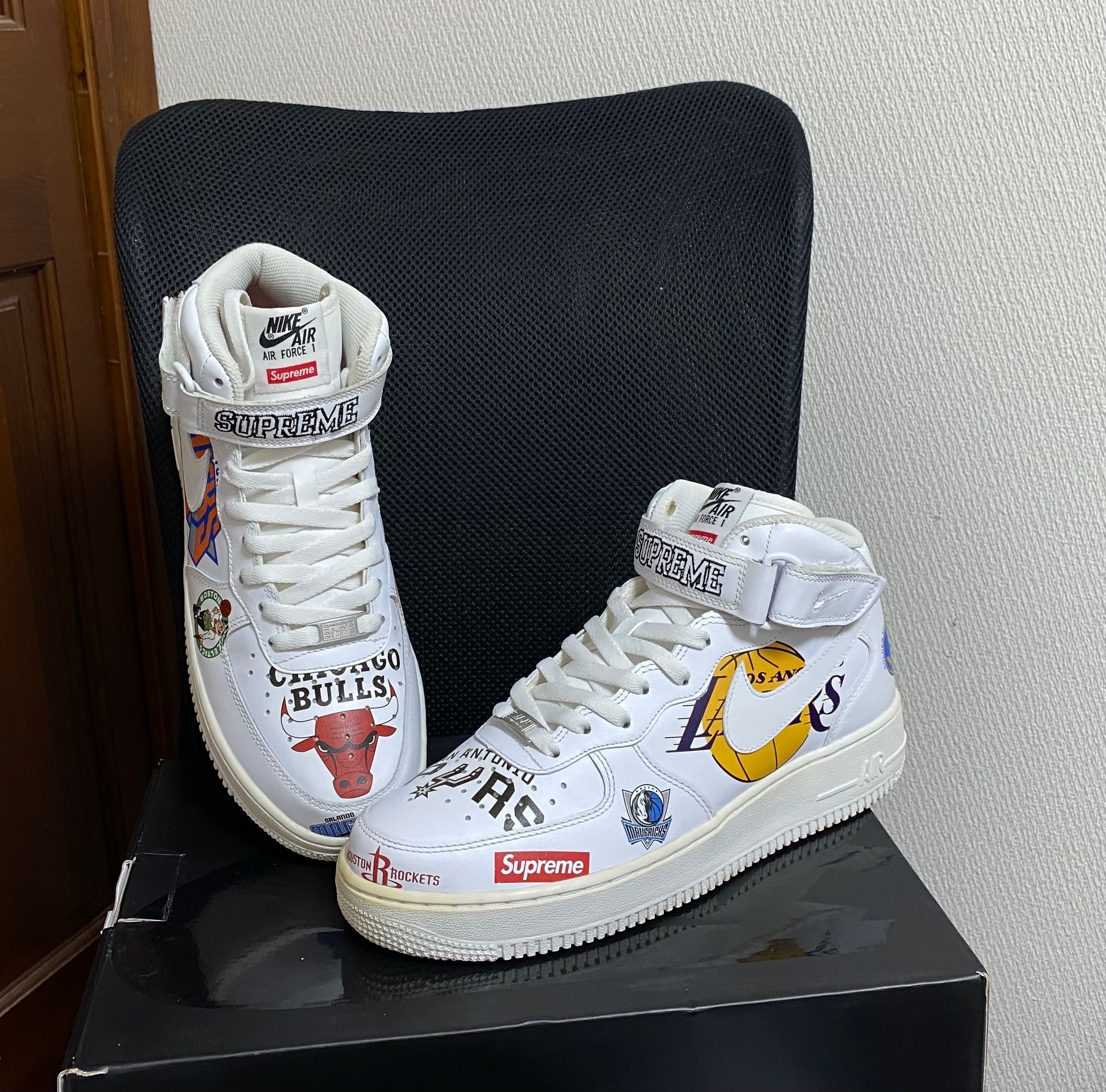 Supreme × NBA × Nike Air Force 1 Mid '07 "White"