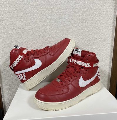 Supreme × Nike Air Force 1 High World Famous "Red"