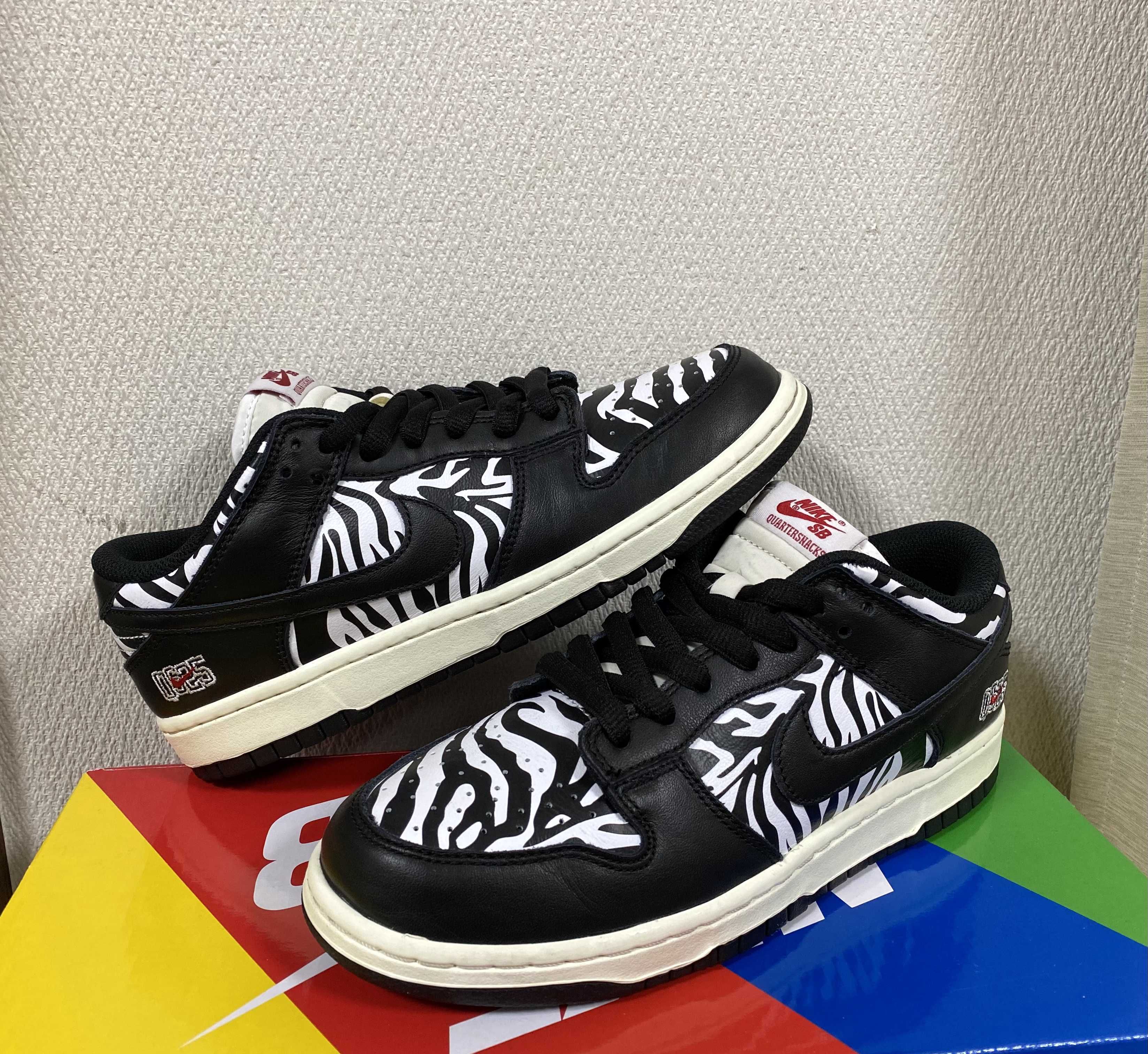 Quartersnacks × Nike SB Dunk Low "Zebra Cake/Safari"